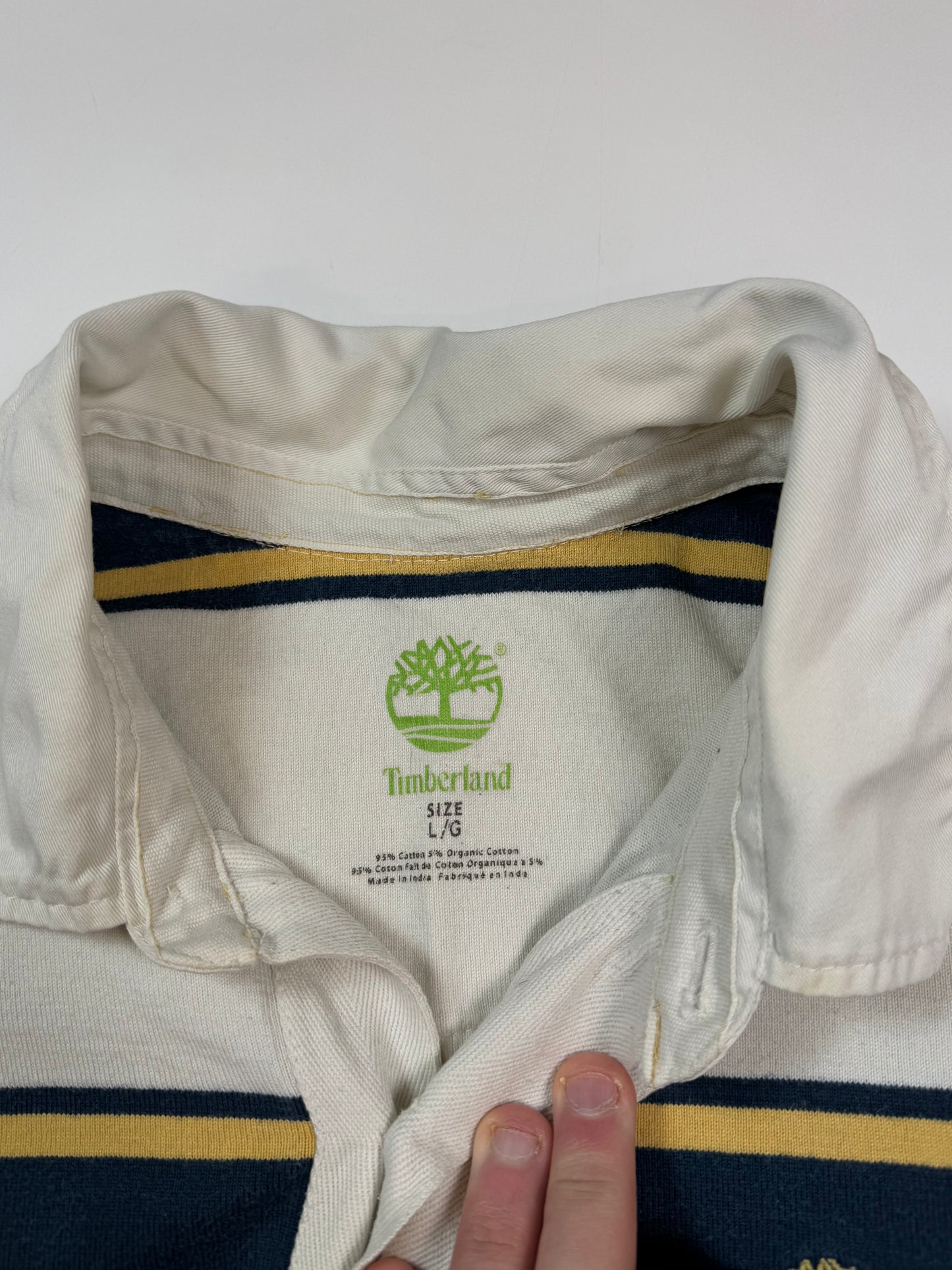 Vintage Timberland striped rugby polo (L)