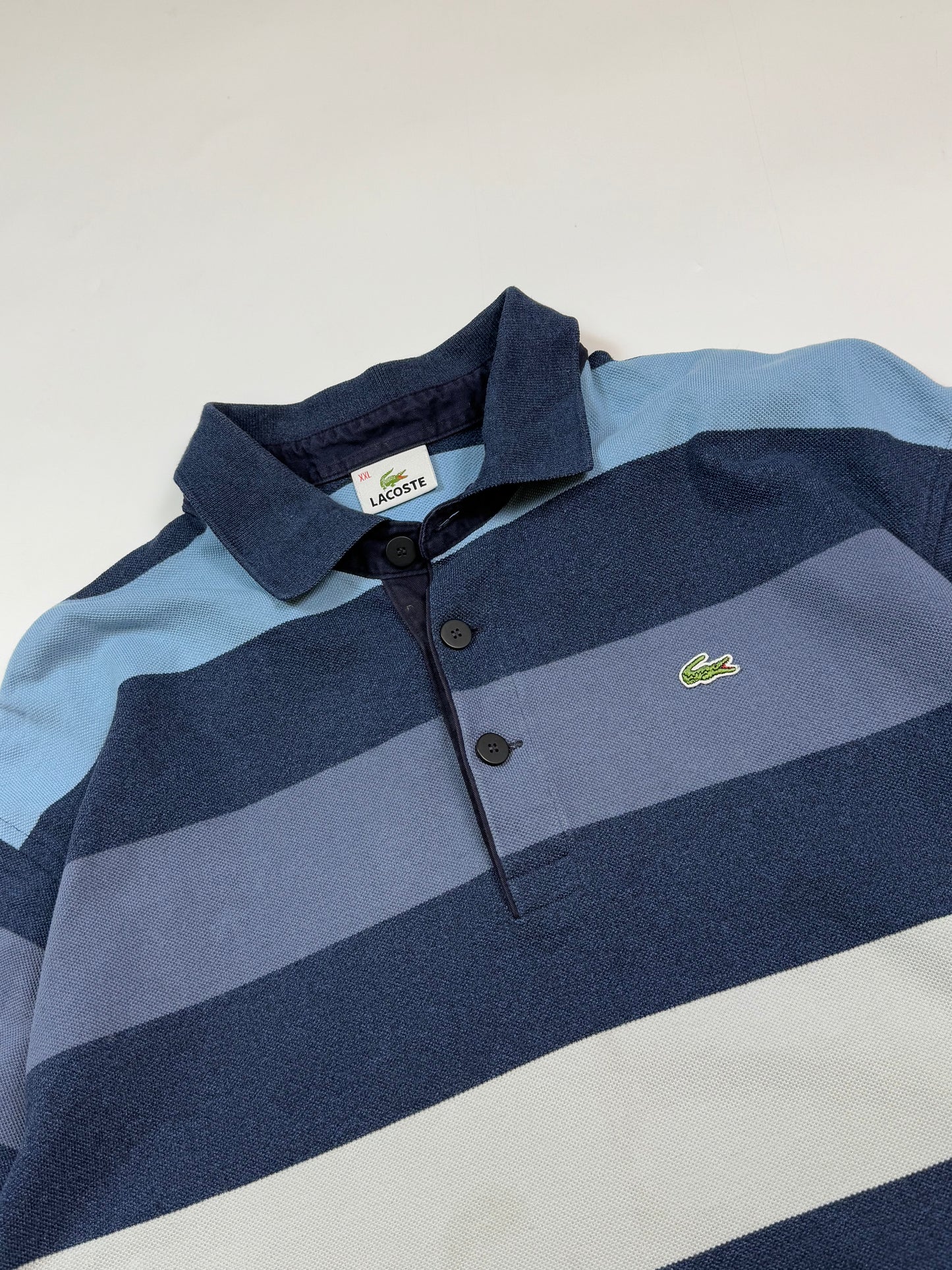 Vintage Lacoste striped long sleeve polo shirt (XXL)