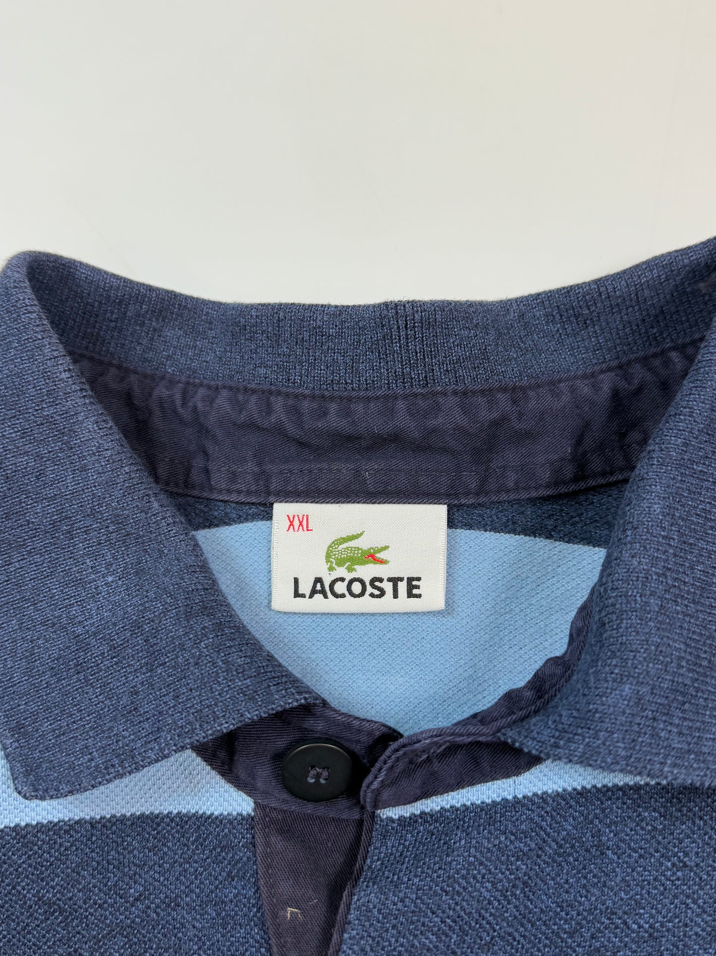 Vintage Lacoste striped long sleeve polo shirt (XXL)