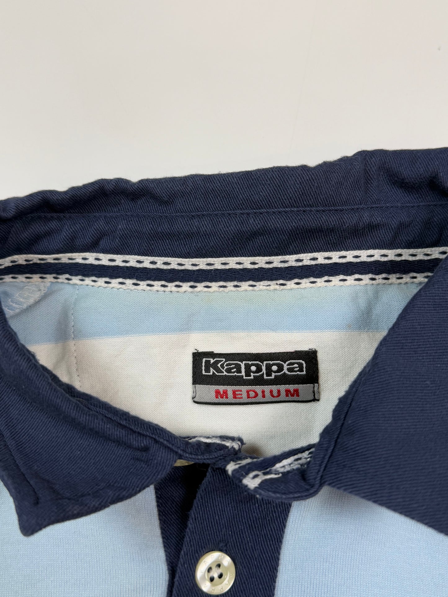 Racing Metro 92 Kappa striped rugby polo shirt (M)