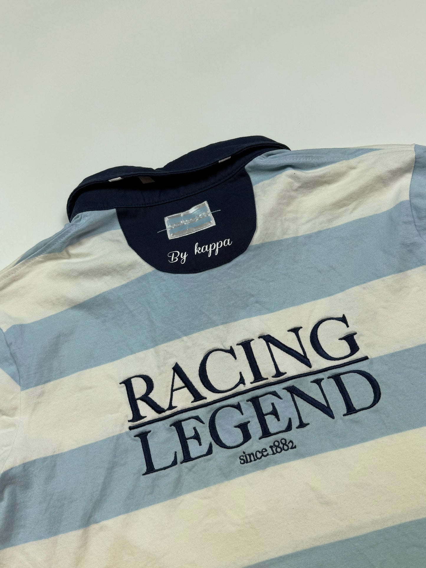 Racing Metro 92 Kappa striped rugby polo shirt (M)