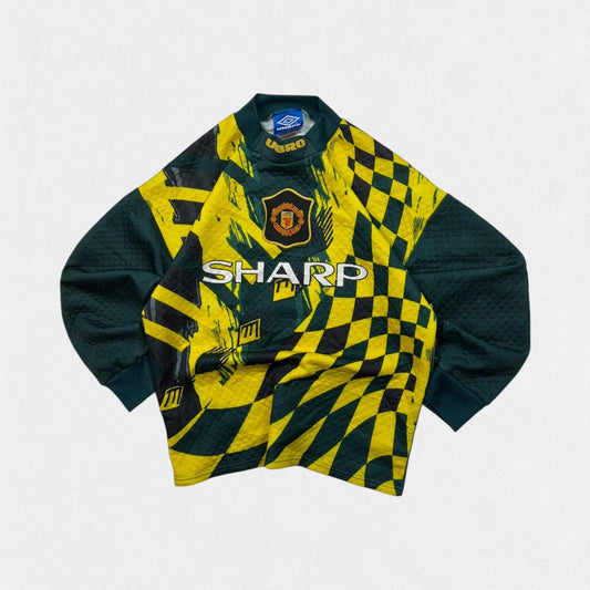 Vintage Manchester United 1995/96 Umbro third goalkeeper football shirt (Y)