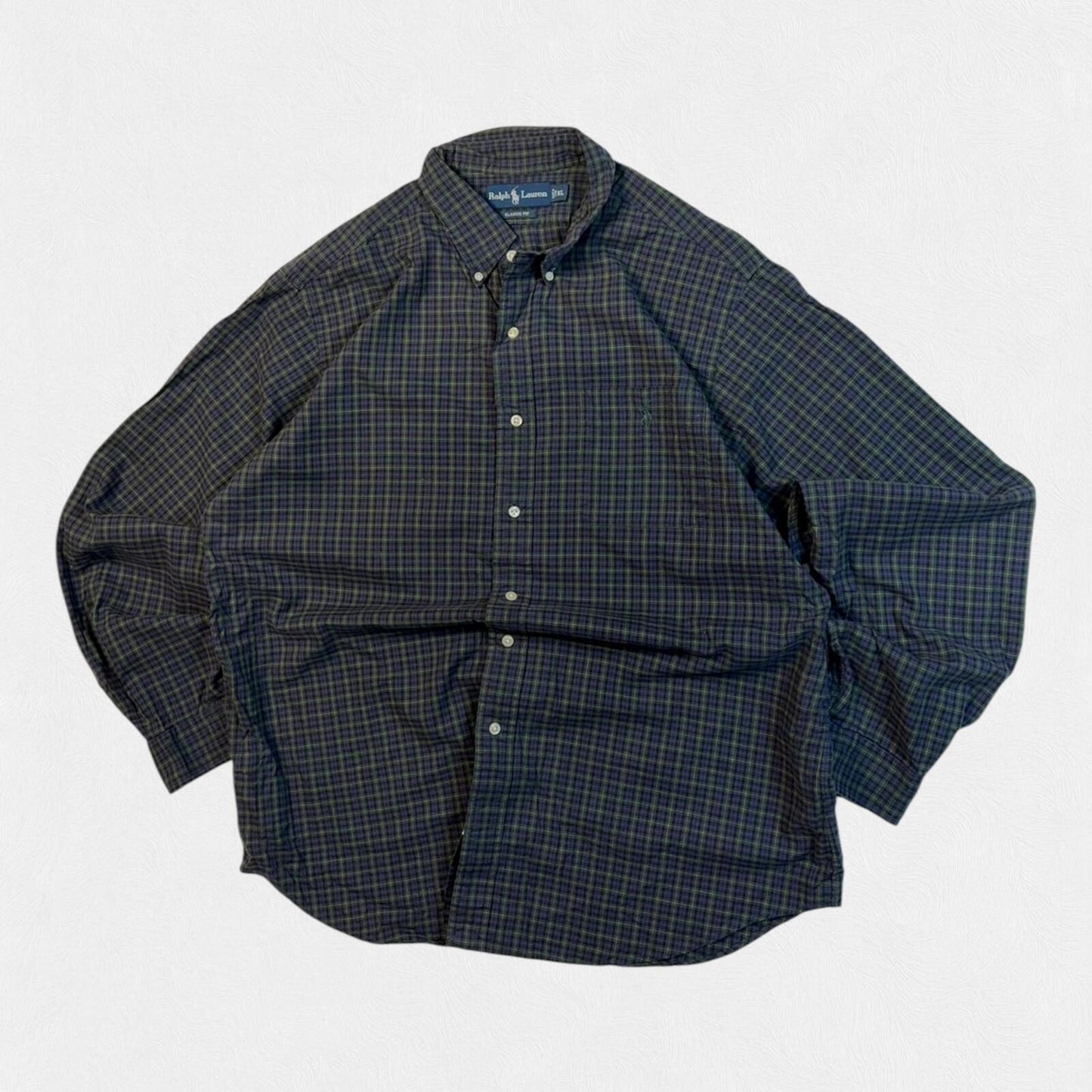 Vintage 90s Polo Ralph Lauren check button up shirt (XL)