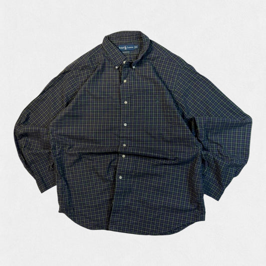 Vintage 90s Polo Ralph Lauren check button up shirt (XL)