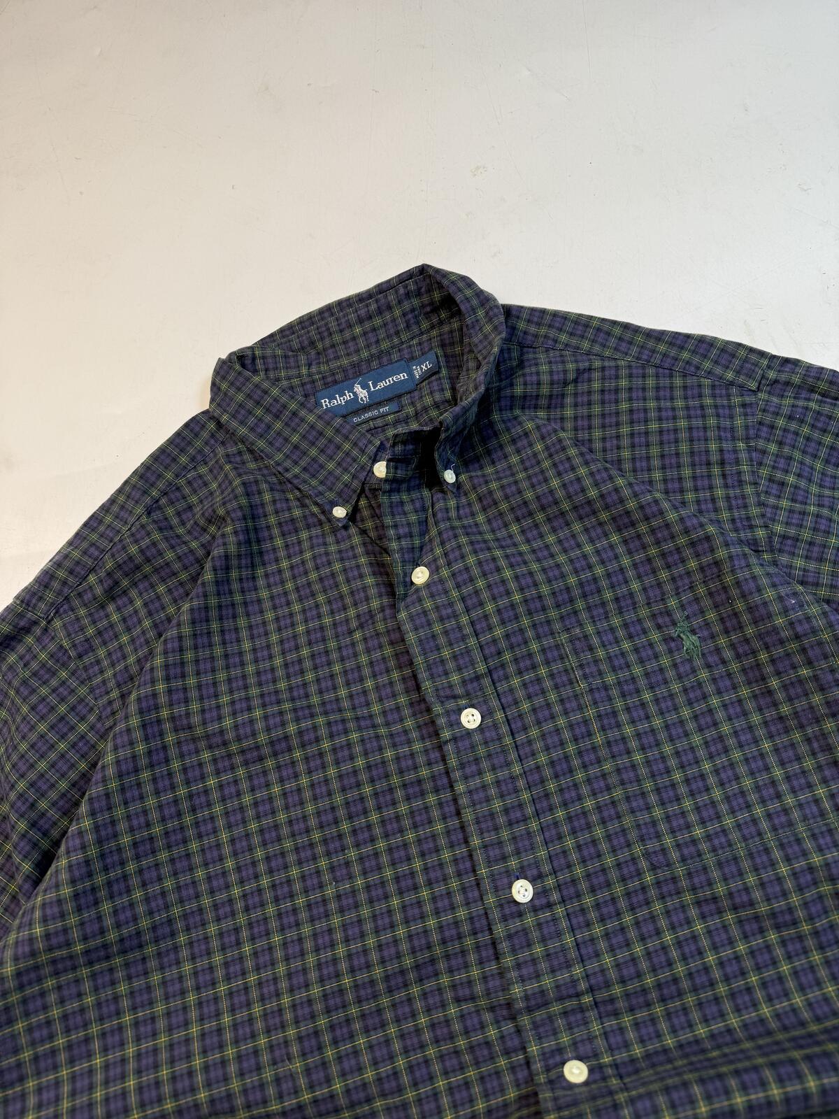 Vintage 90s Polo Ralph Lauren check button up shirt (XL)
