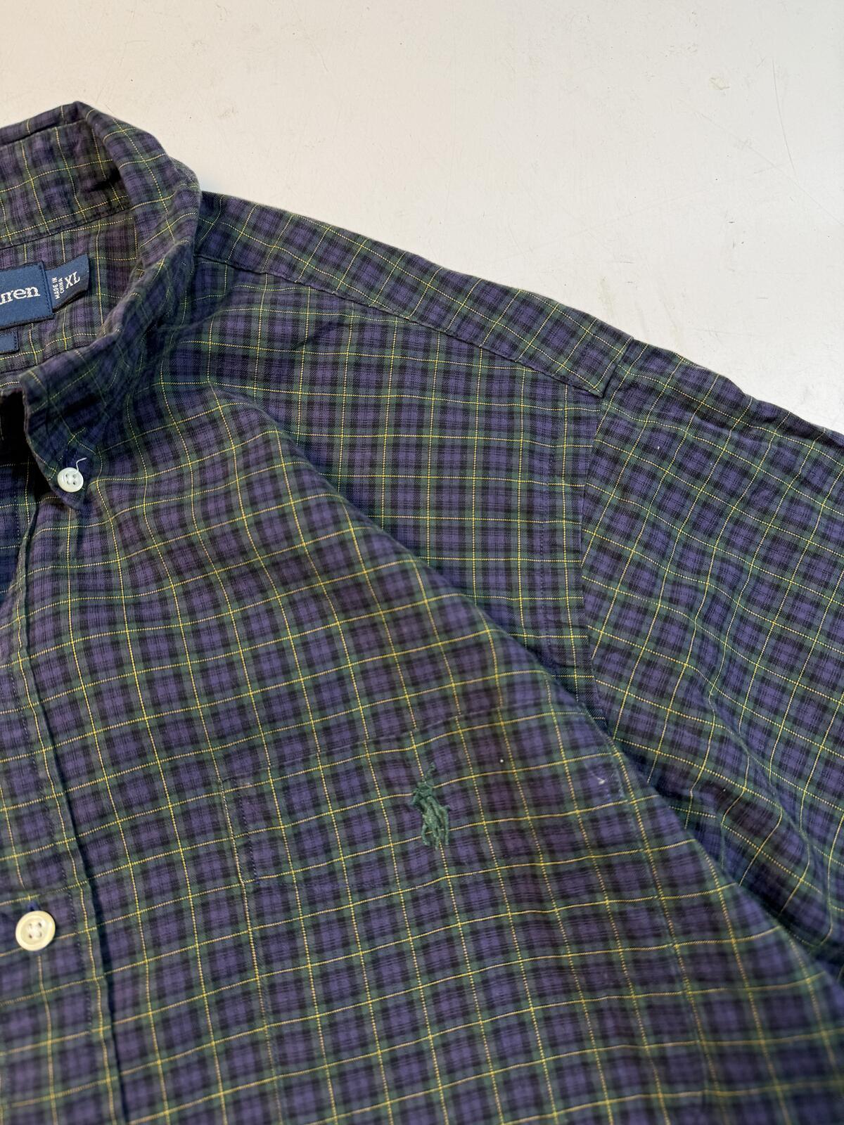 Vintage 90s Polo Ralph Lauren check button up shirt (XL)