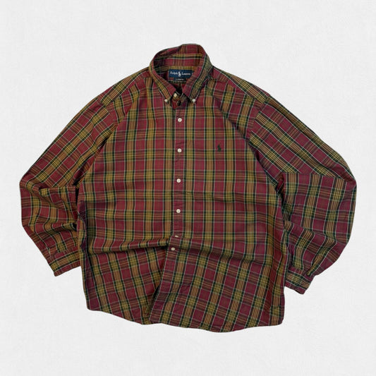 Vintage Polo Ralph Lauren check button up shirt (XL)