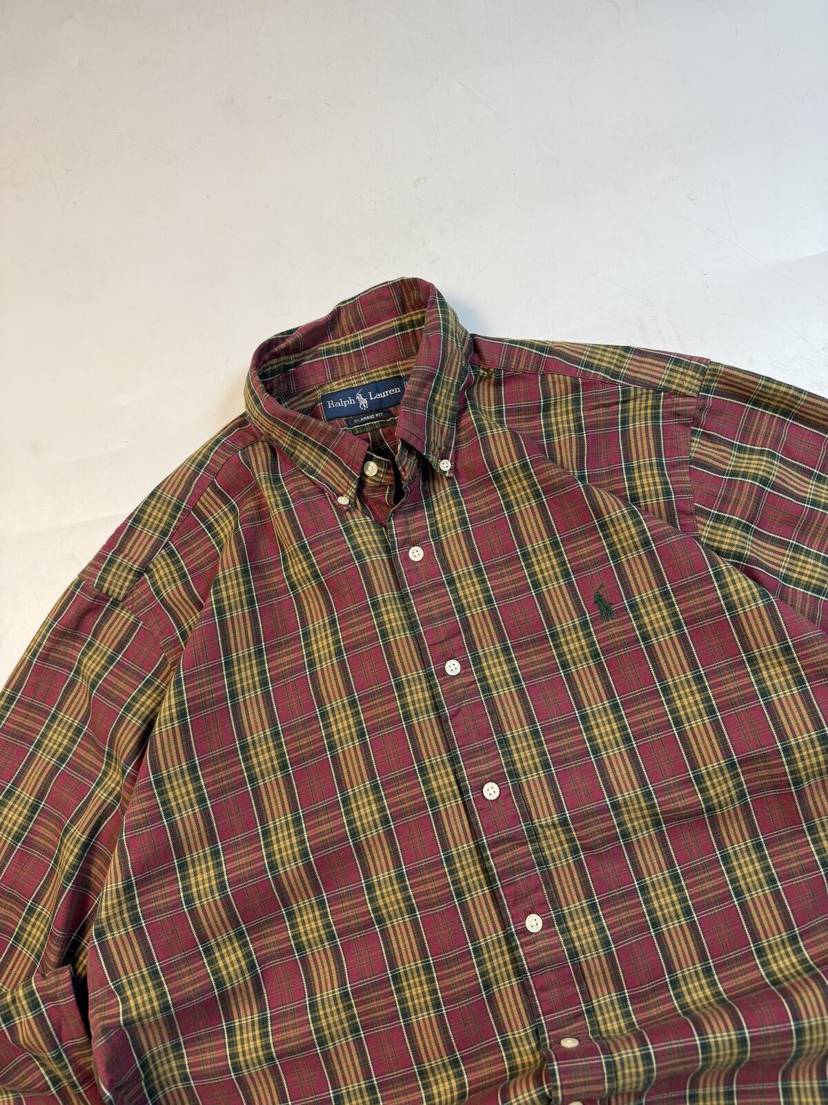 Vintage Polo Ralph Lauren check button up shirt (XL)