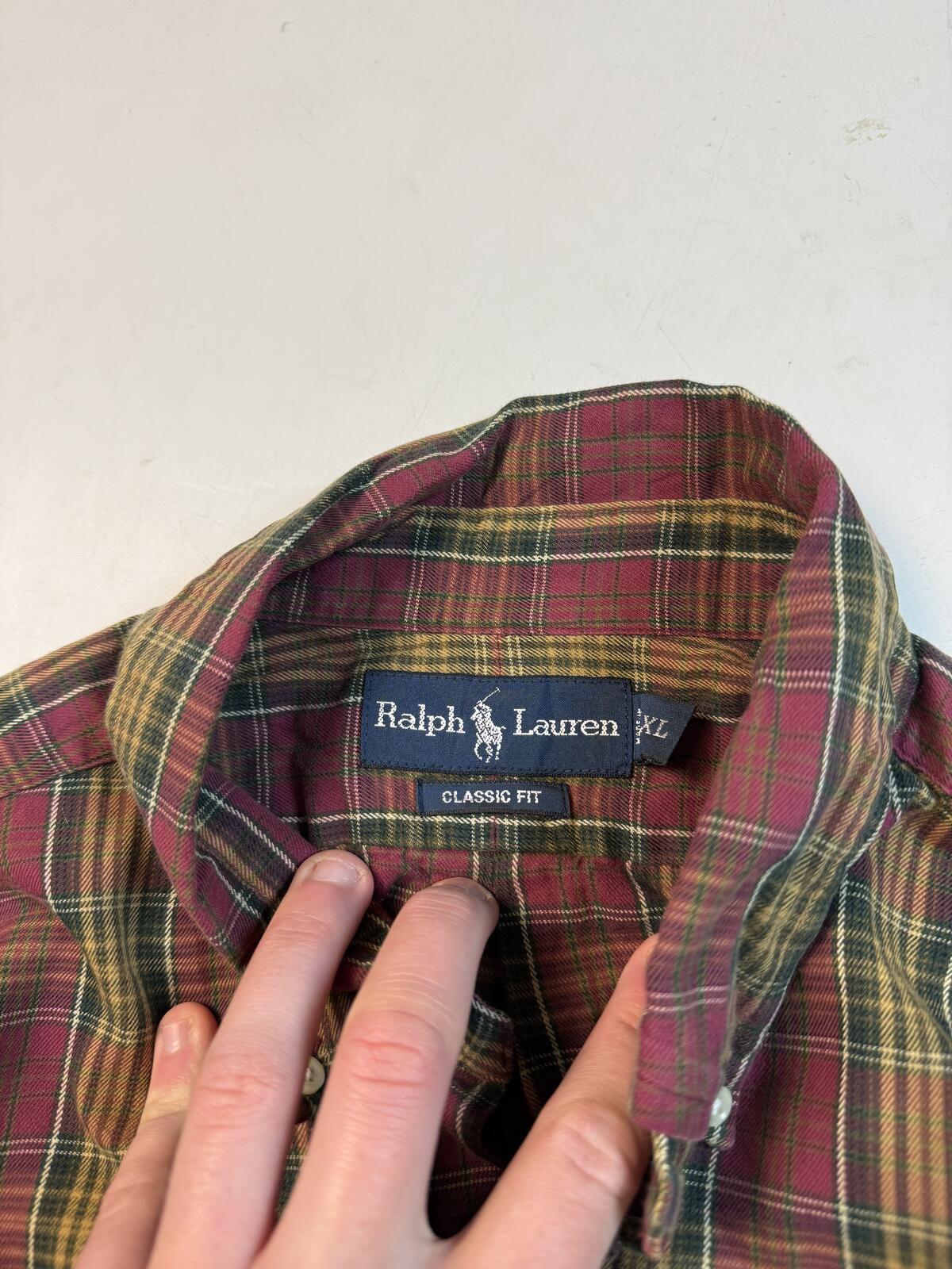 Vintage Polo Ralph Lauren check button up shirt (XL)