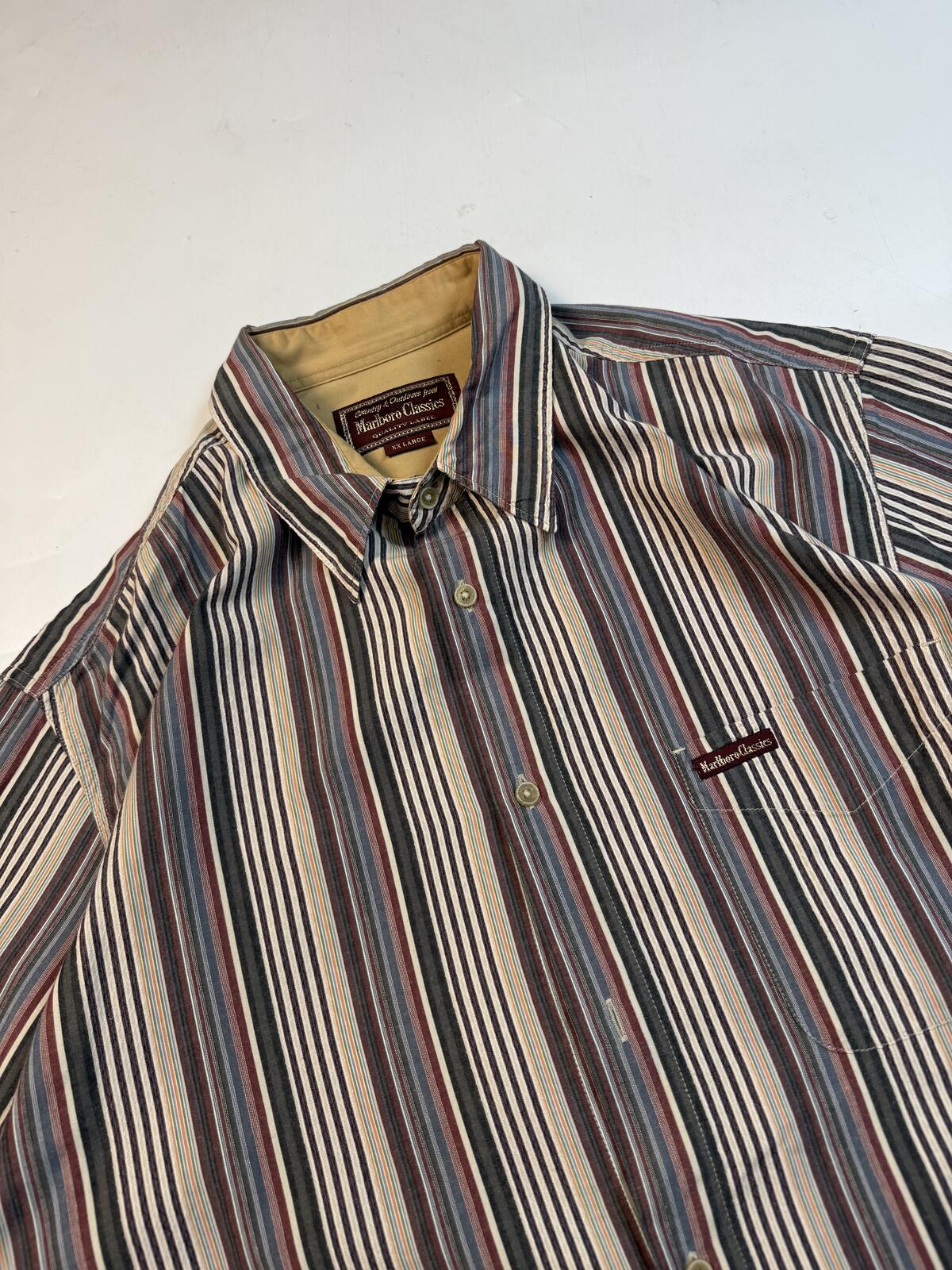 Vintage Marlboro classics grandad striped shirt (XXL)