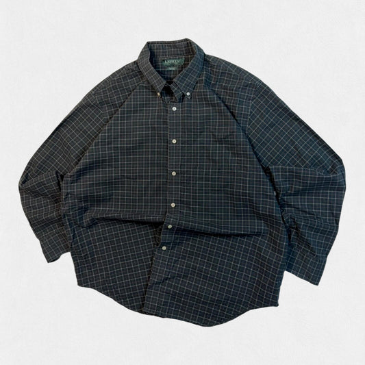 Vintage Polo Ralph Lauren check button up shirt (XL)