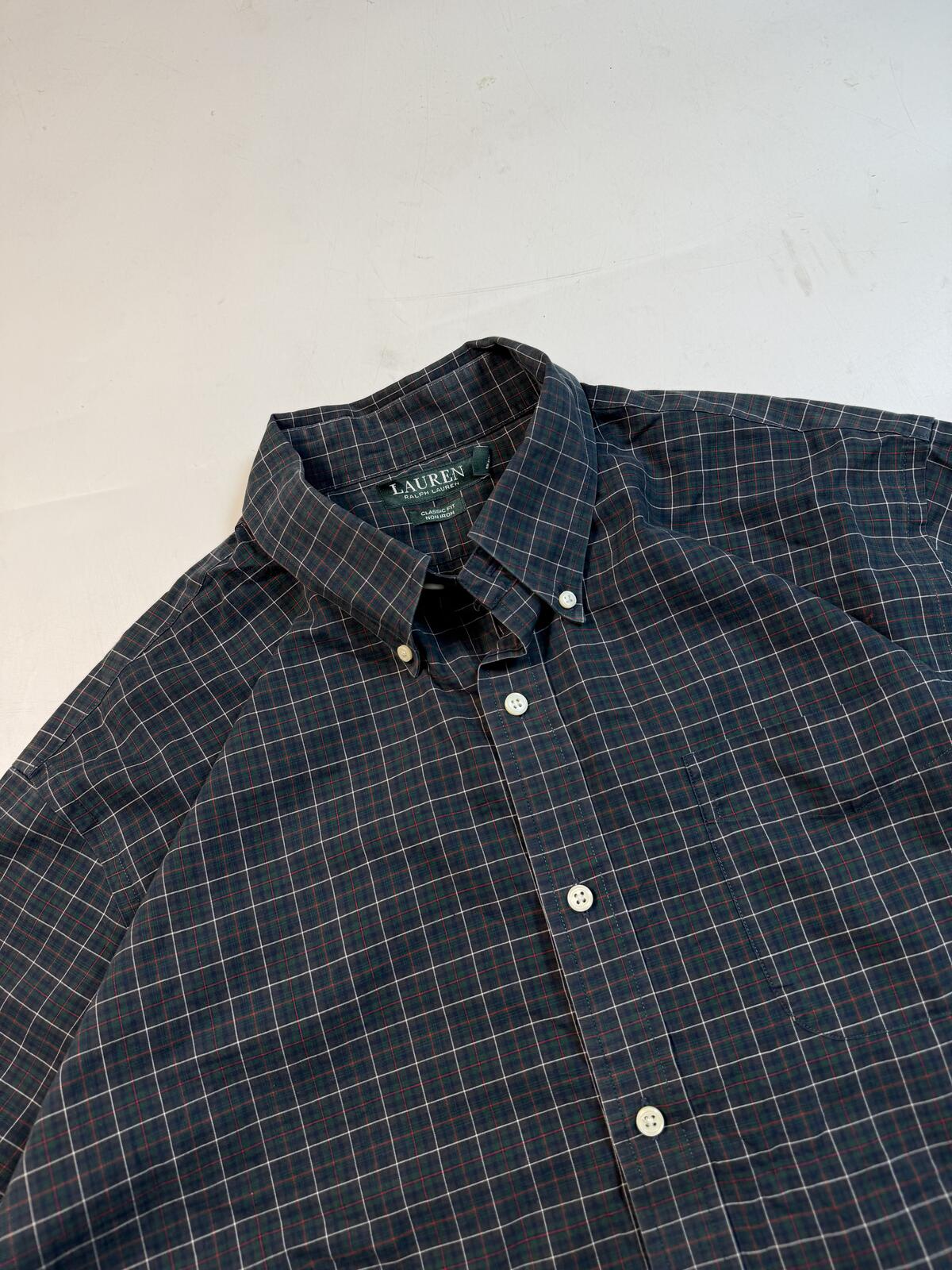 Vintage Polo Ralph Lauren check button up shirt (XL)
