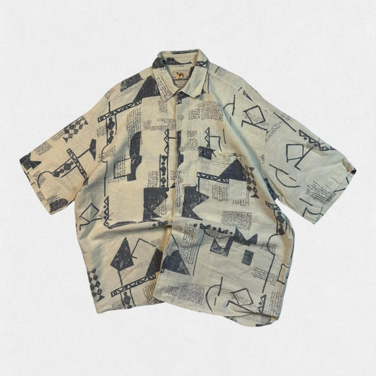 Vintage Camel abstract patterned short sleeve shirt (XL)