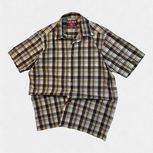 Vintage Y2K Ecko Unltd checkered short sleeve shirt (XL)