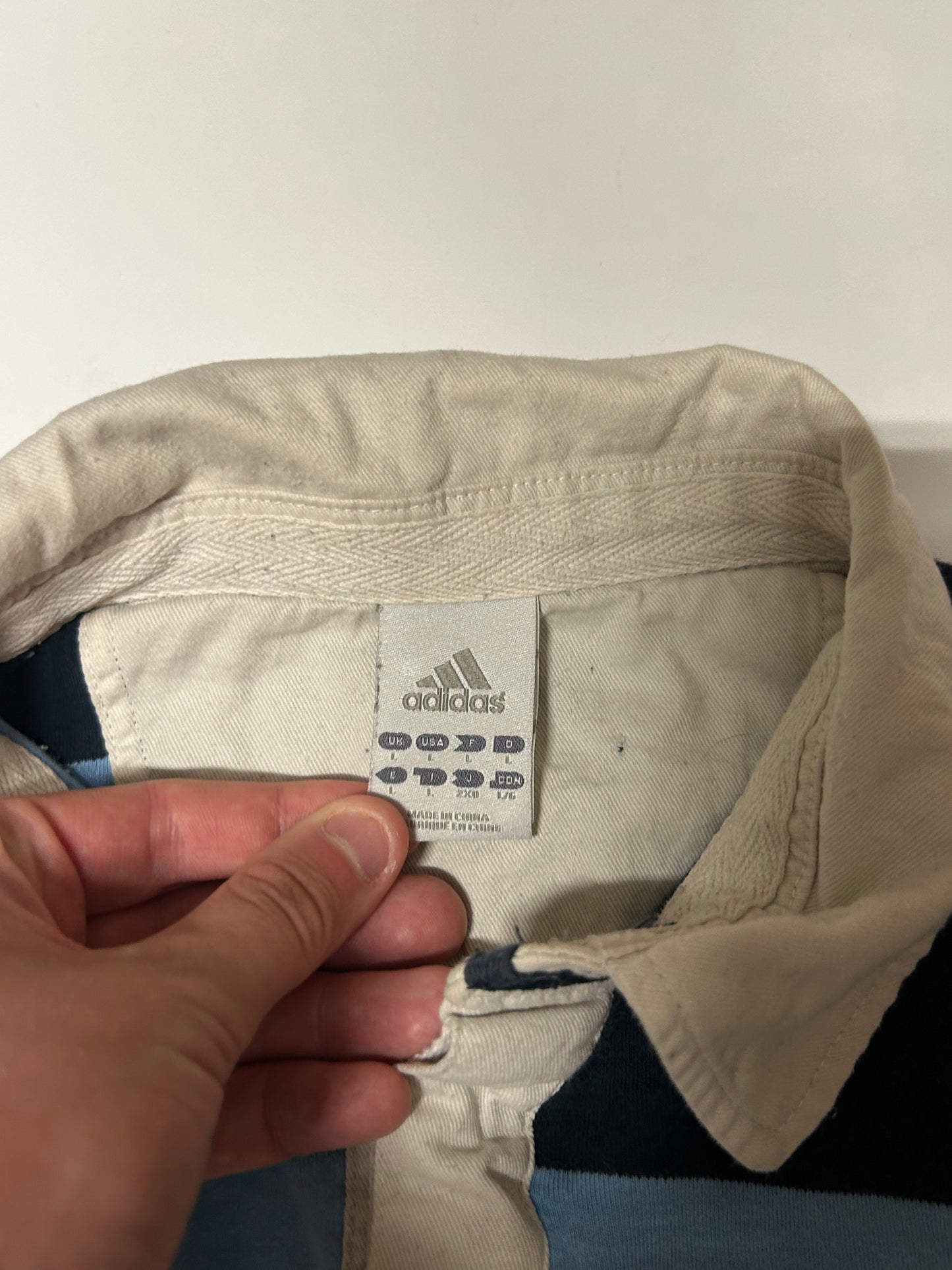 Argentina Adidas 2011 striped rugby shirt (L)