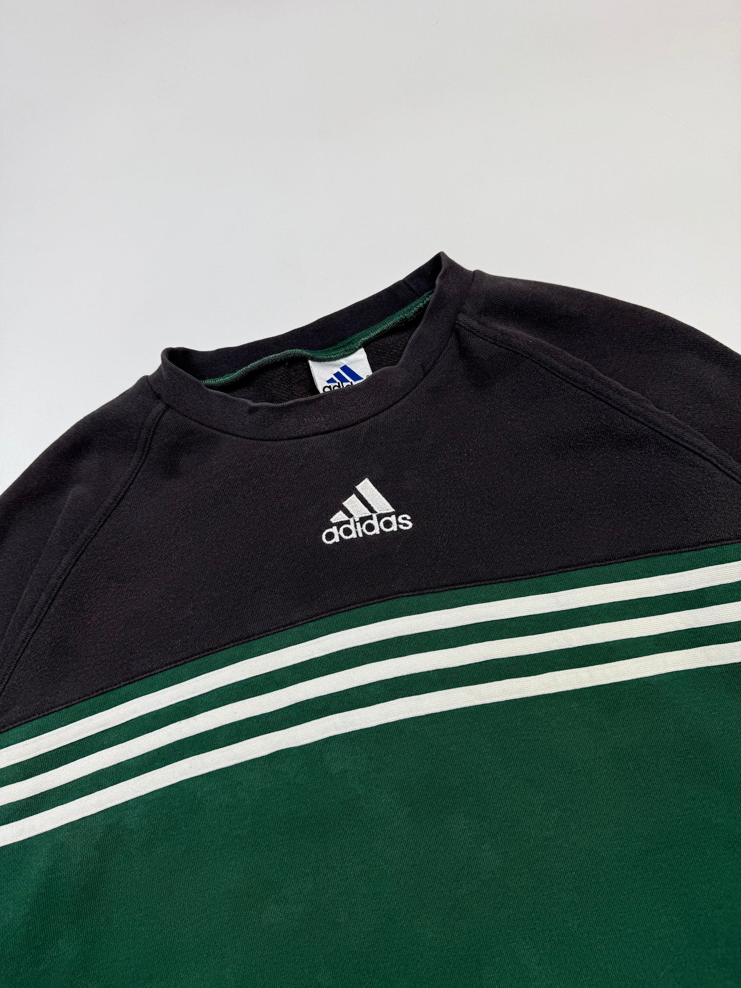 Vintage 90s Adidas colour block centre logo sweatshirt (M)