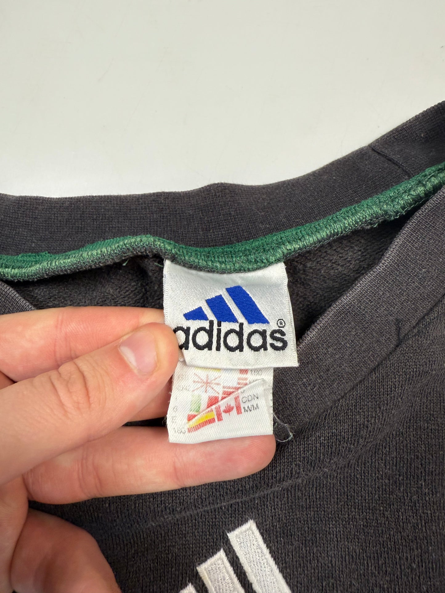 Vintage 90s Adidas colour block centre logo sweatshirt (M)