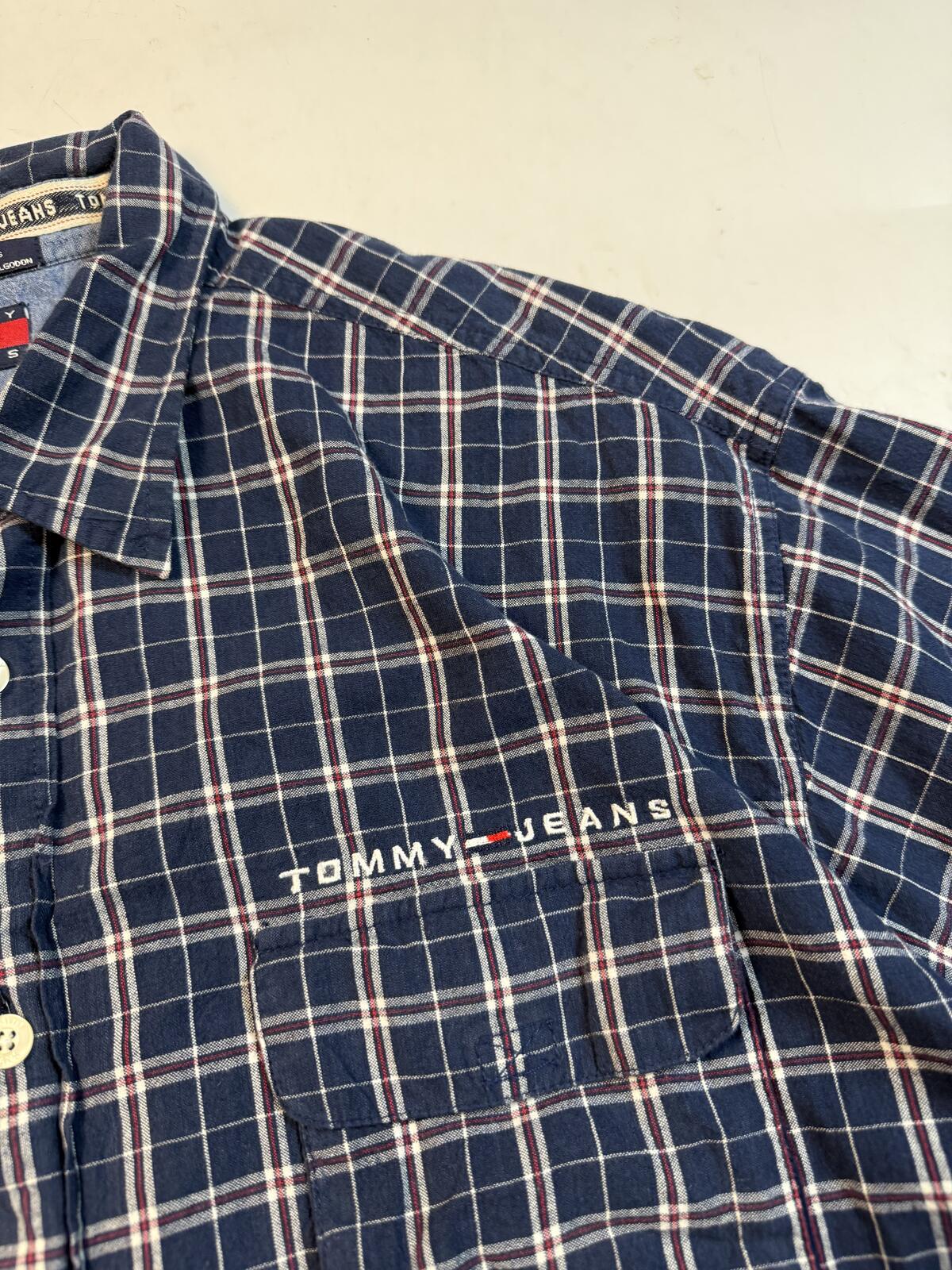 Vintage Tommy Hilfiger Jeans checkered short sleeve shirt (XL)