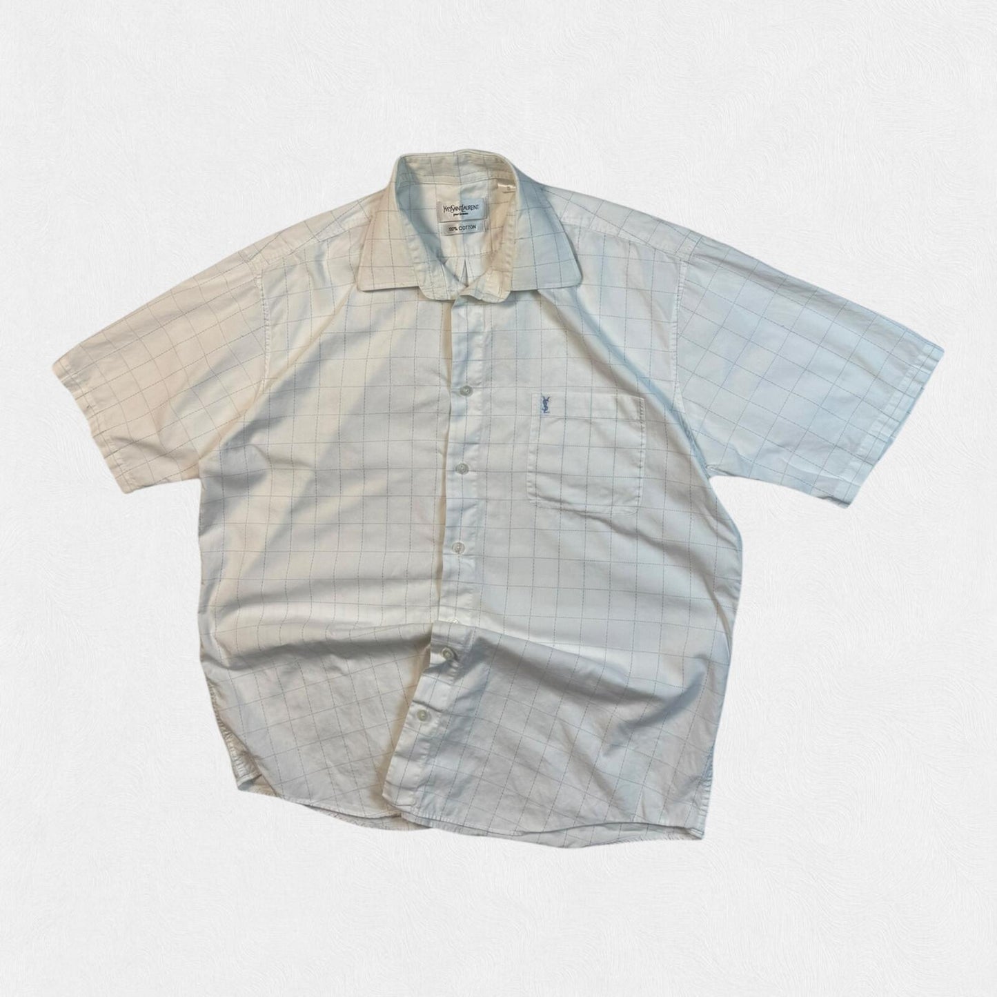 Vintage YSL checkered short sleeve shirt (XL)