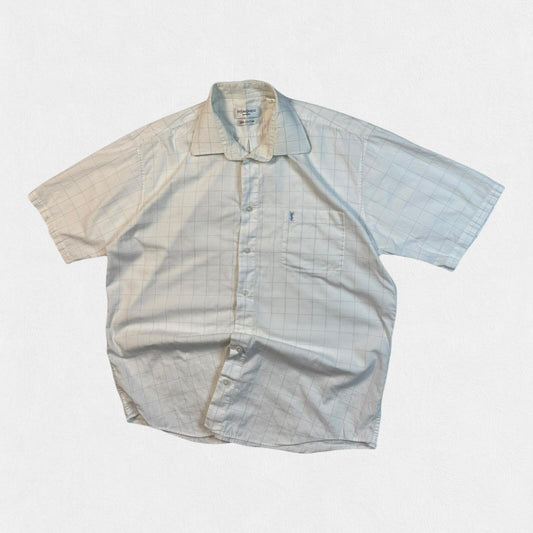 Vintage YSL checkered short sleeve shirt (XL)