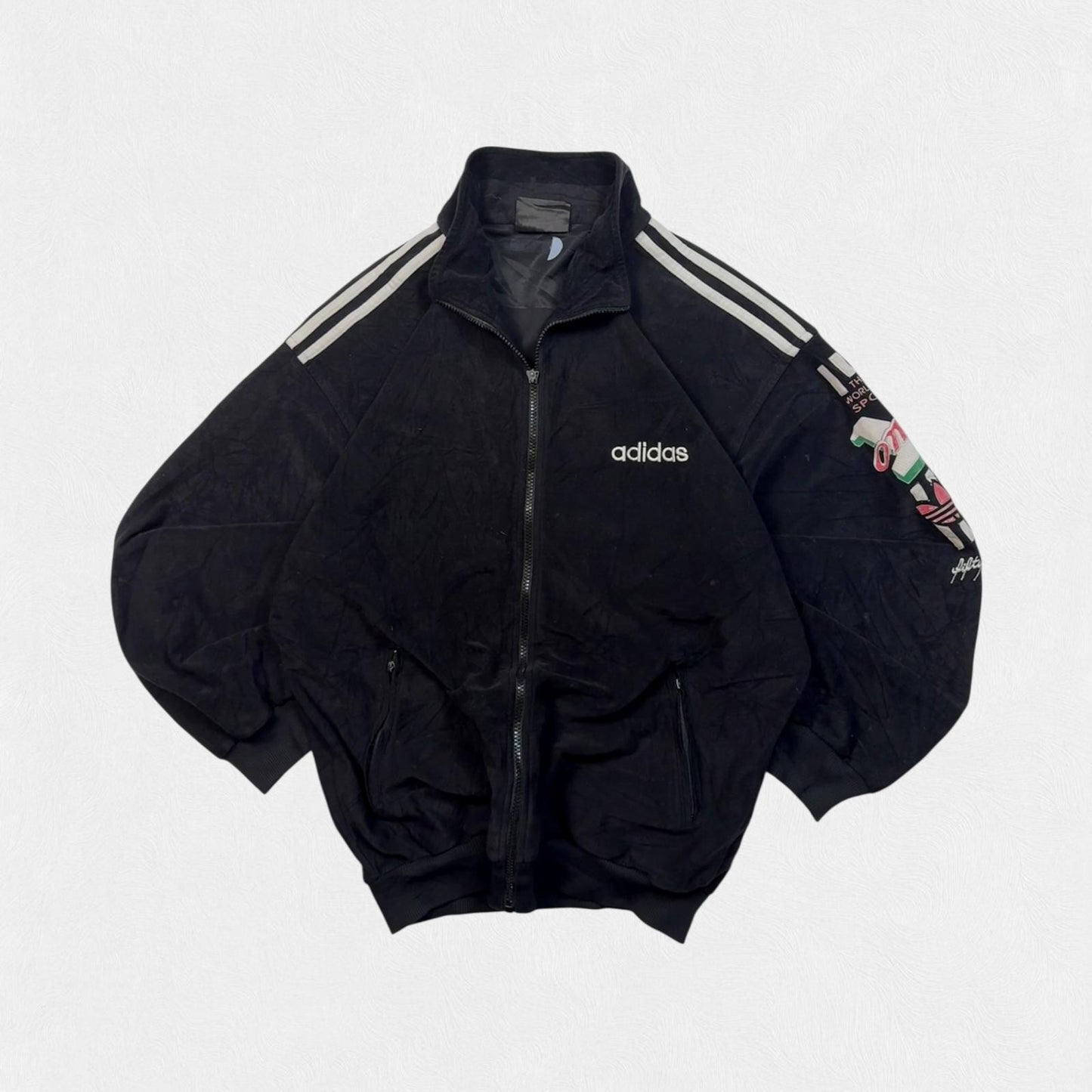 Vintage 90s adidas originals velour track top (L)
