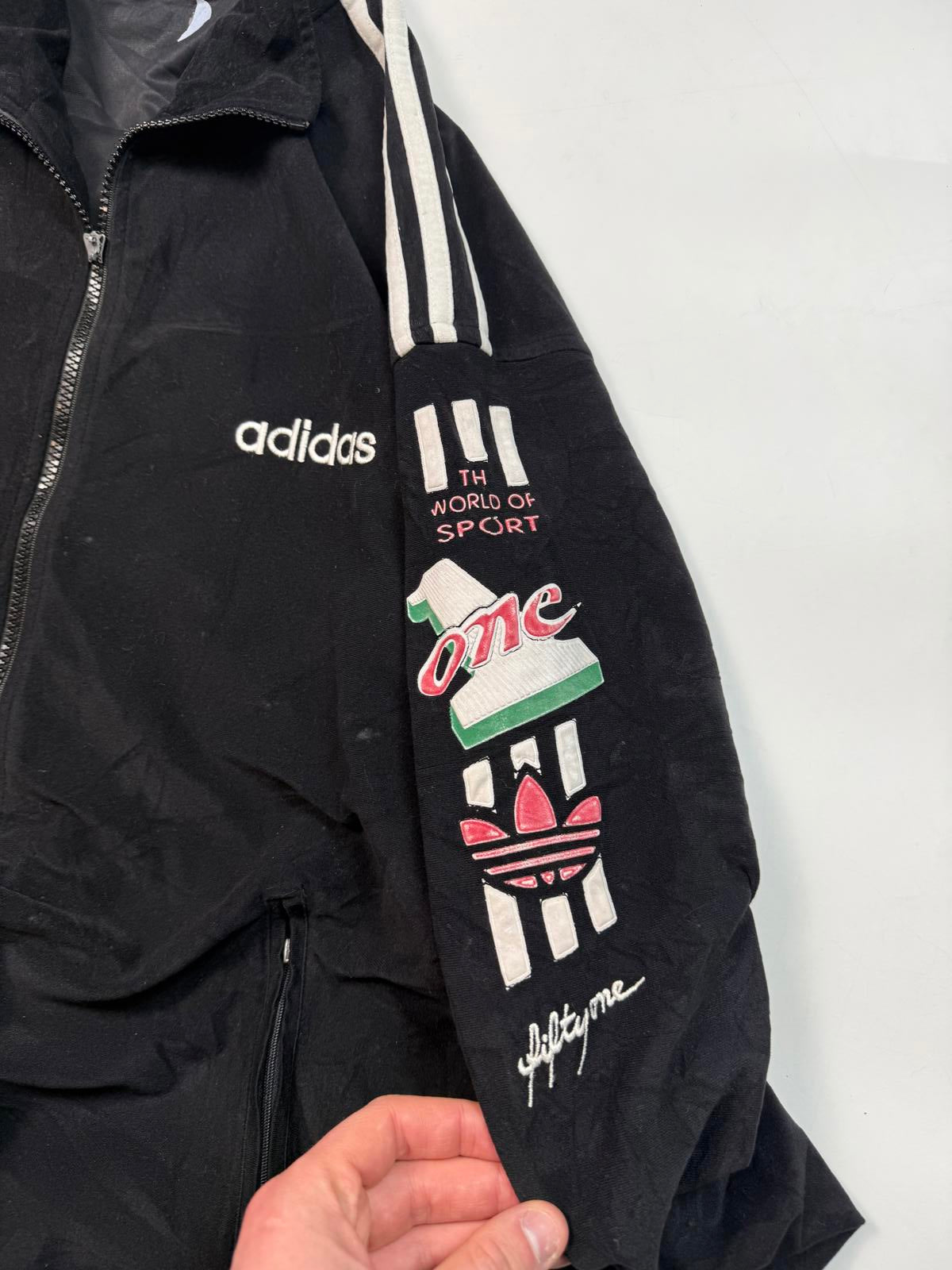 Vintage 90s adidas originals velour track top (L)