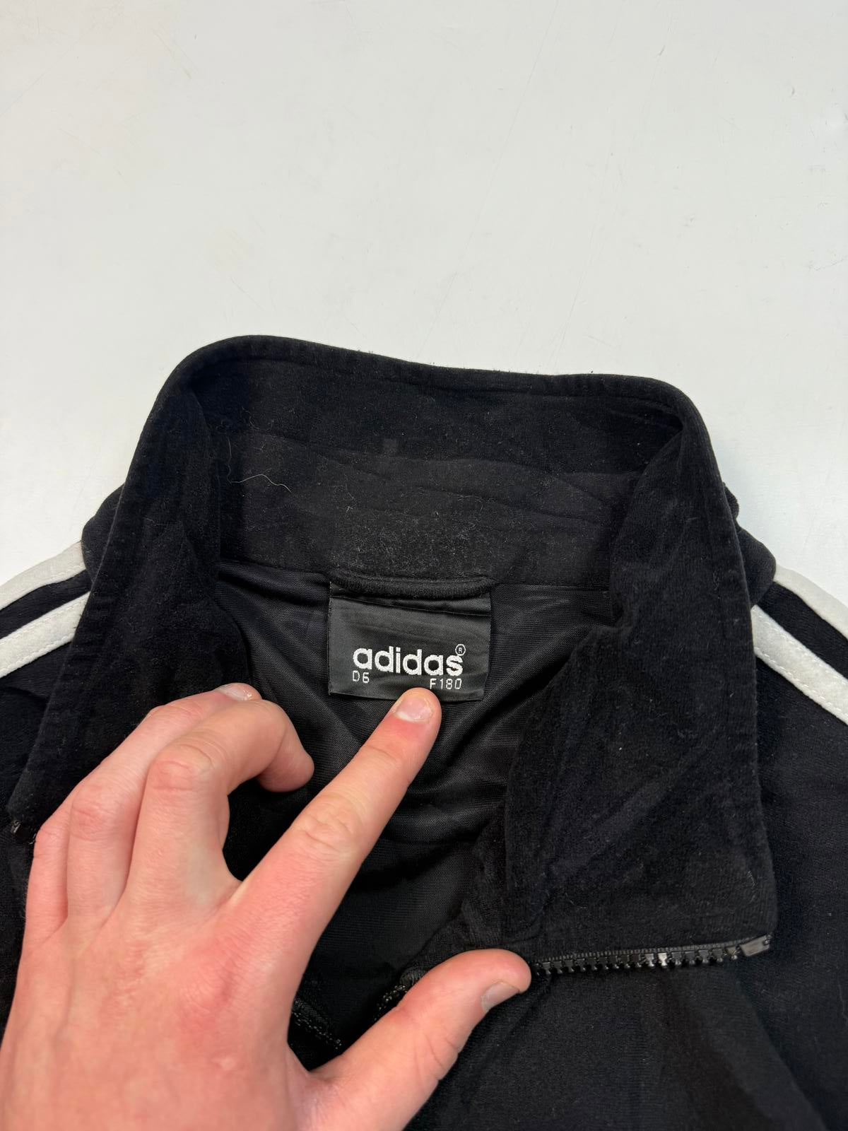 Vintage 90s adidas originals velour track top (L)