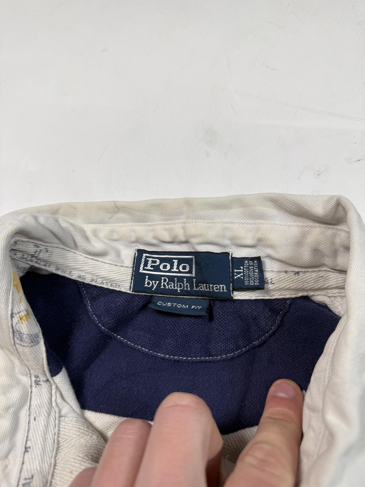 Vintage Polo Ralph Lauren Bleeker striped polo shirt (XL)