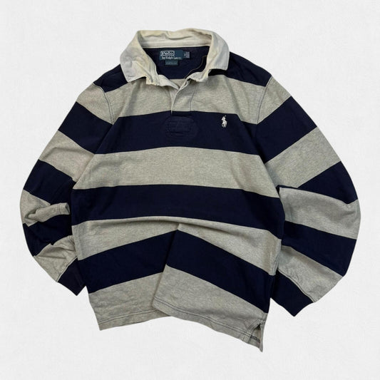Vintage Polo Ralph Lauren striped rugby polo shirt (M)