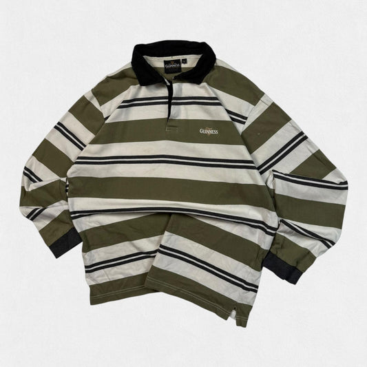 Vintage Guinness striped rugby polo shirt (L)