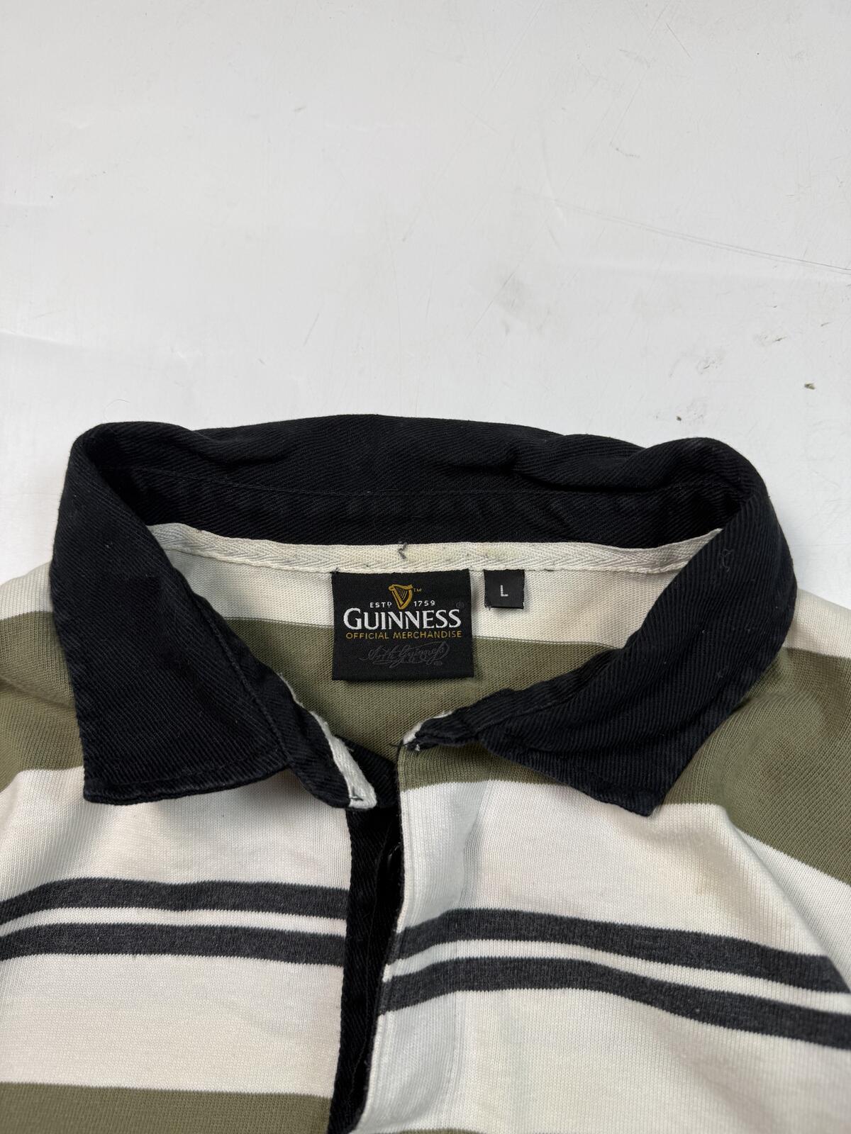 Vintage Guinness striped rugby polo shirt (L)