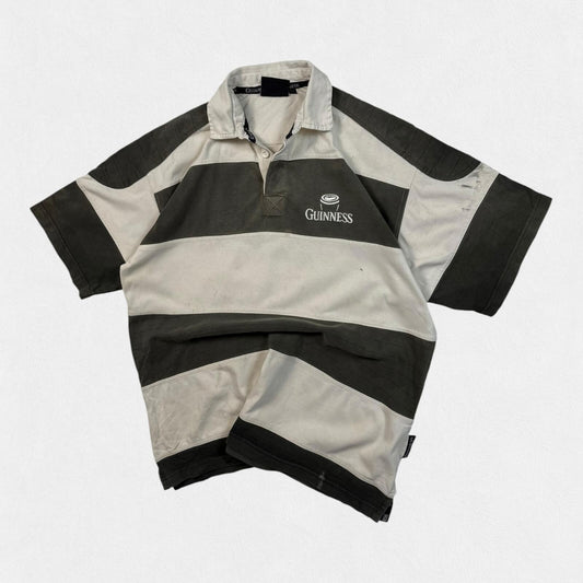 Vintage Guinness striped rugby polo shirt (L)