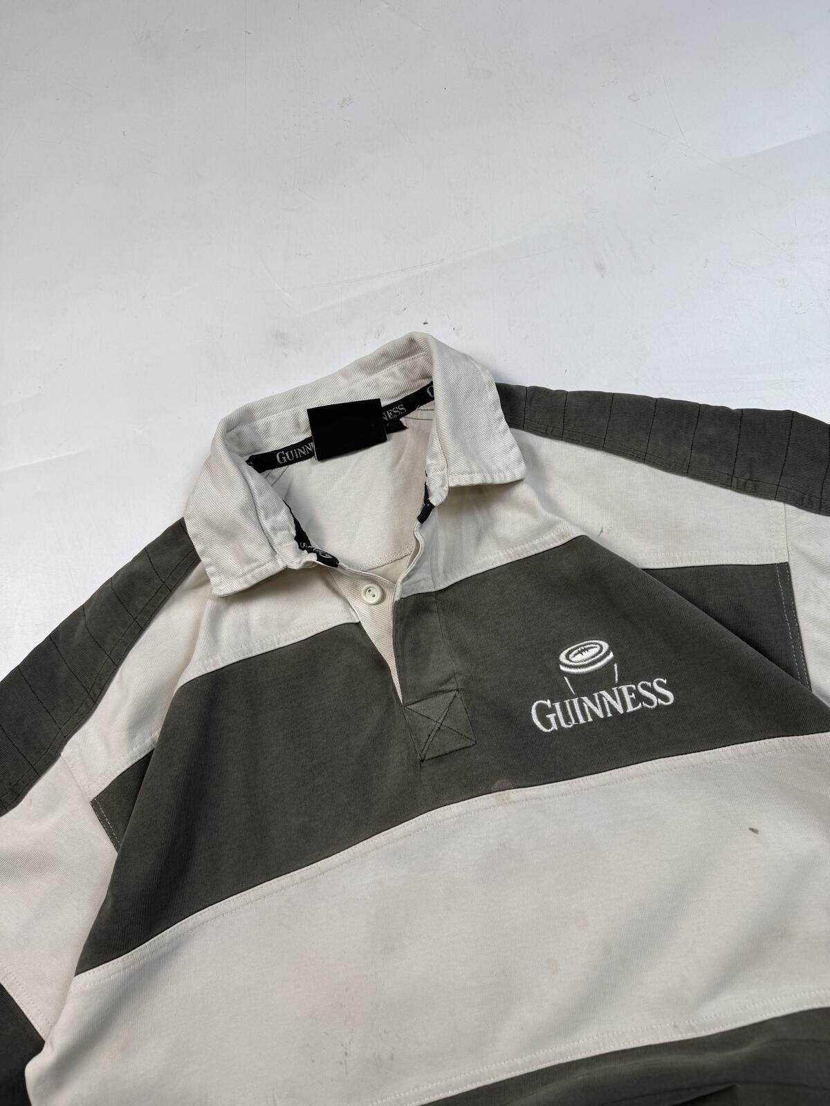 Vintage Guinness striped rugby polo shirt (L)