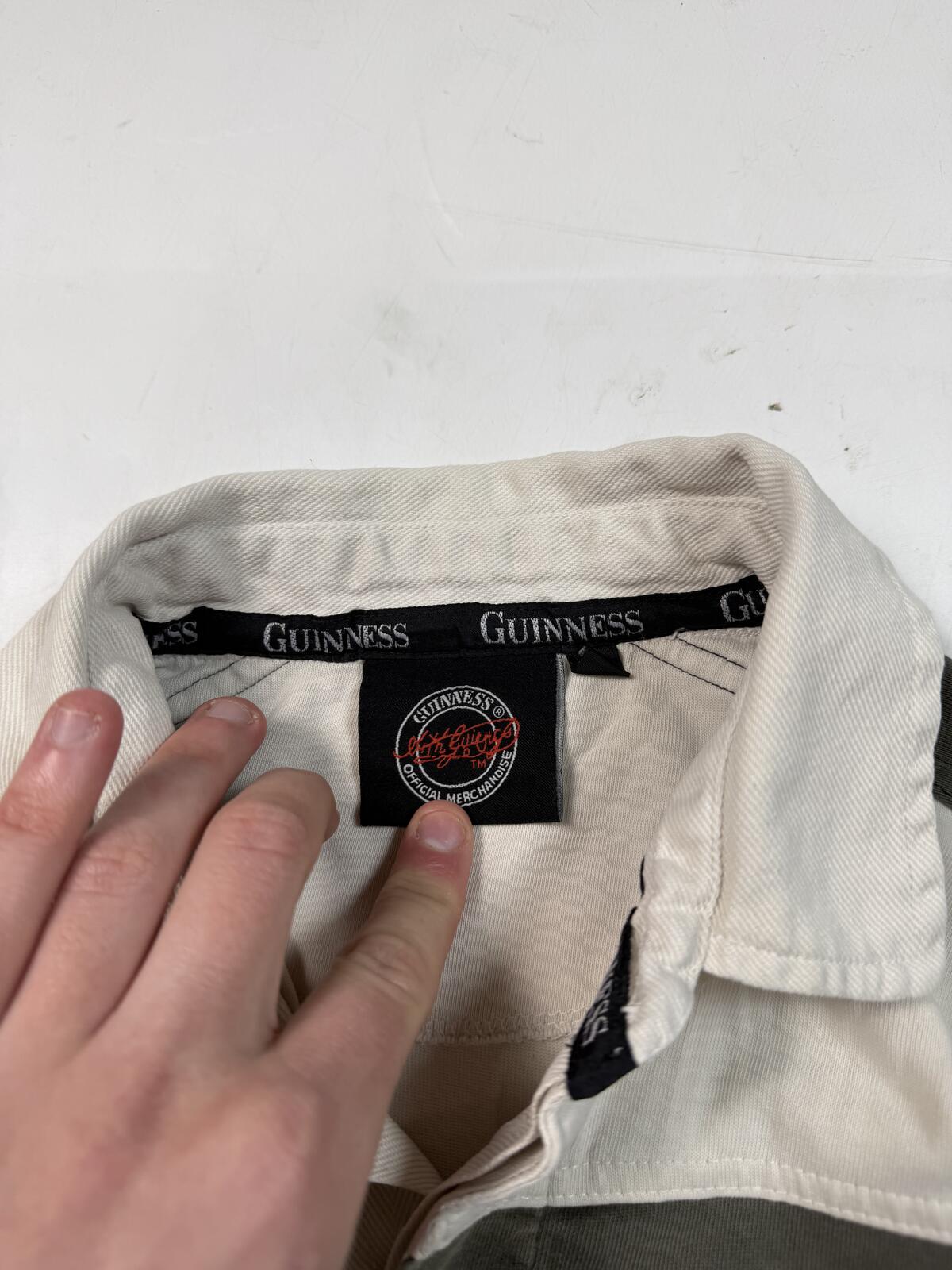 Vintage Guinness striped rugby polo shirt (L)