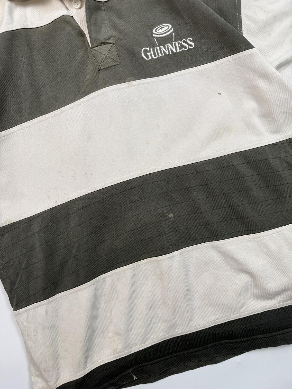 Vintage Guinness striped rugby polo shirt (L)