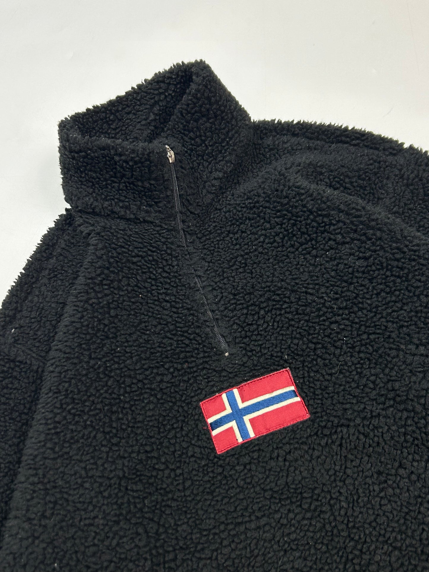 Vintage Napapijri deep pile quarter zip fleece (L)