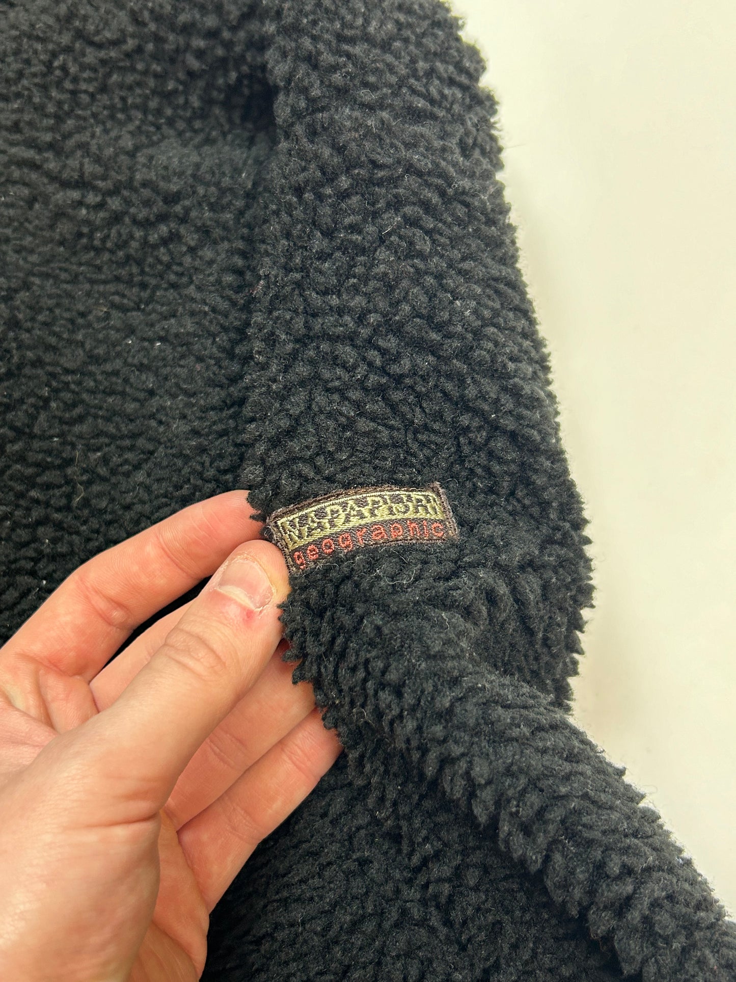 Vintage Napapijri deep pile quarter zip fleece (L)