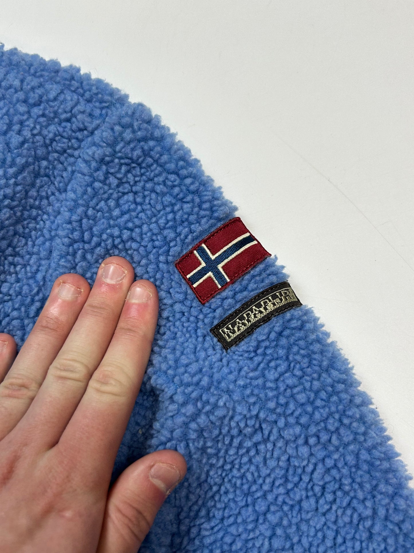 Vintage Napapijri deep pile quarter zip fleece (L)