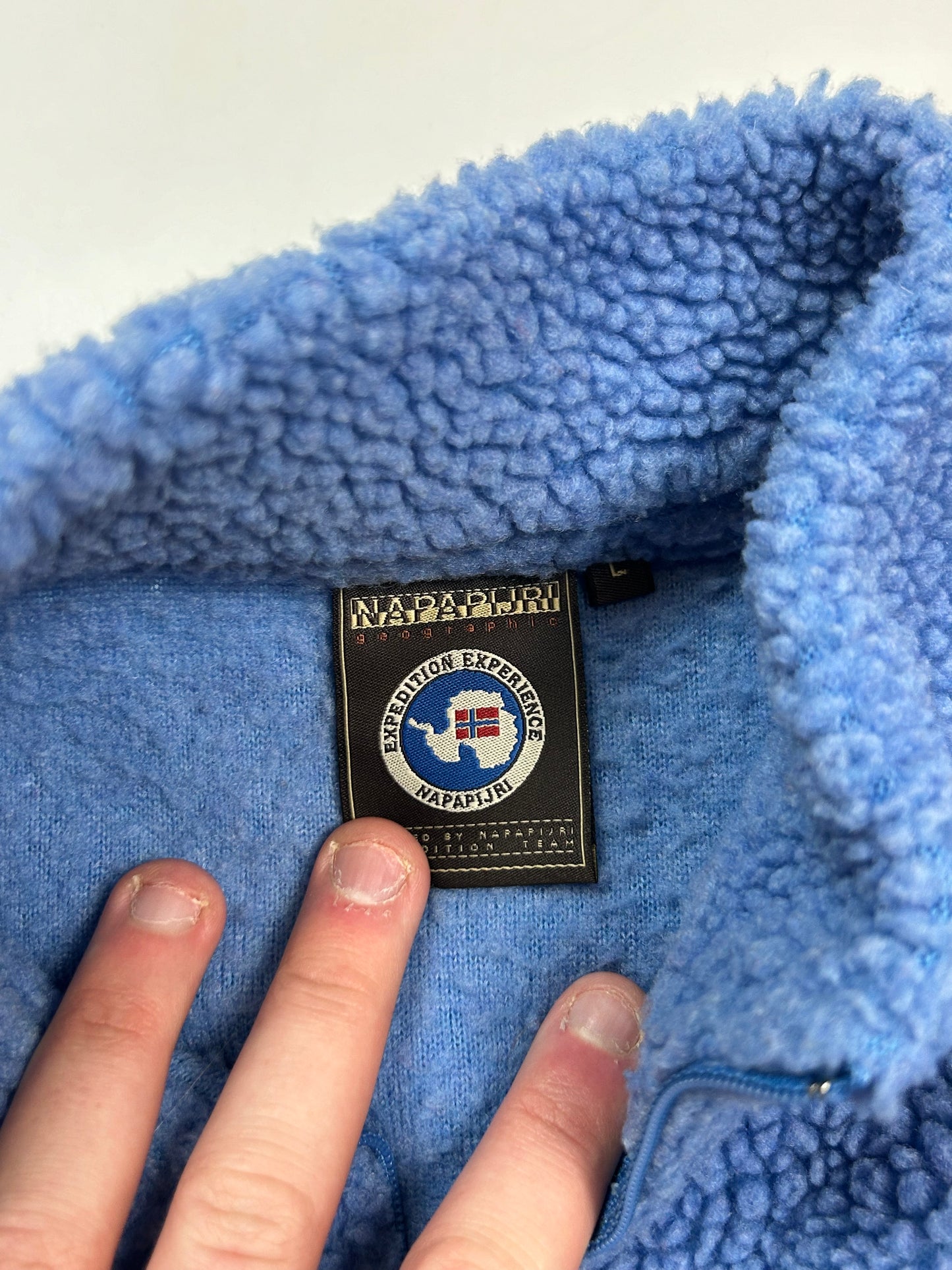 Vintage Napapijri deep pile quarter zip fleece (L)