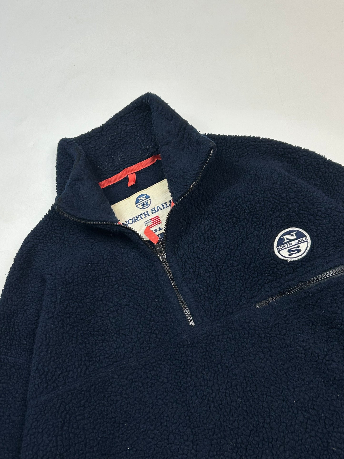 Vintage North Sails deep pile quarter zip fleece (M)