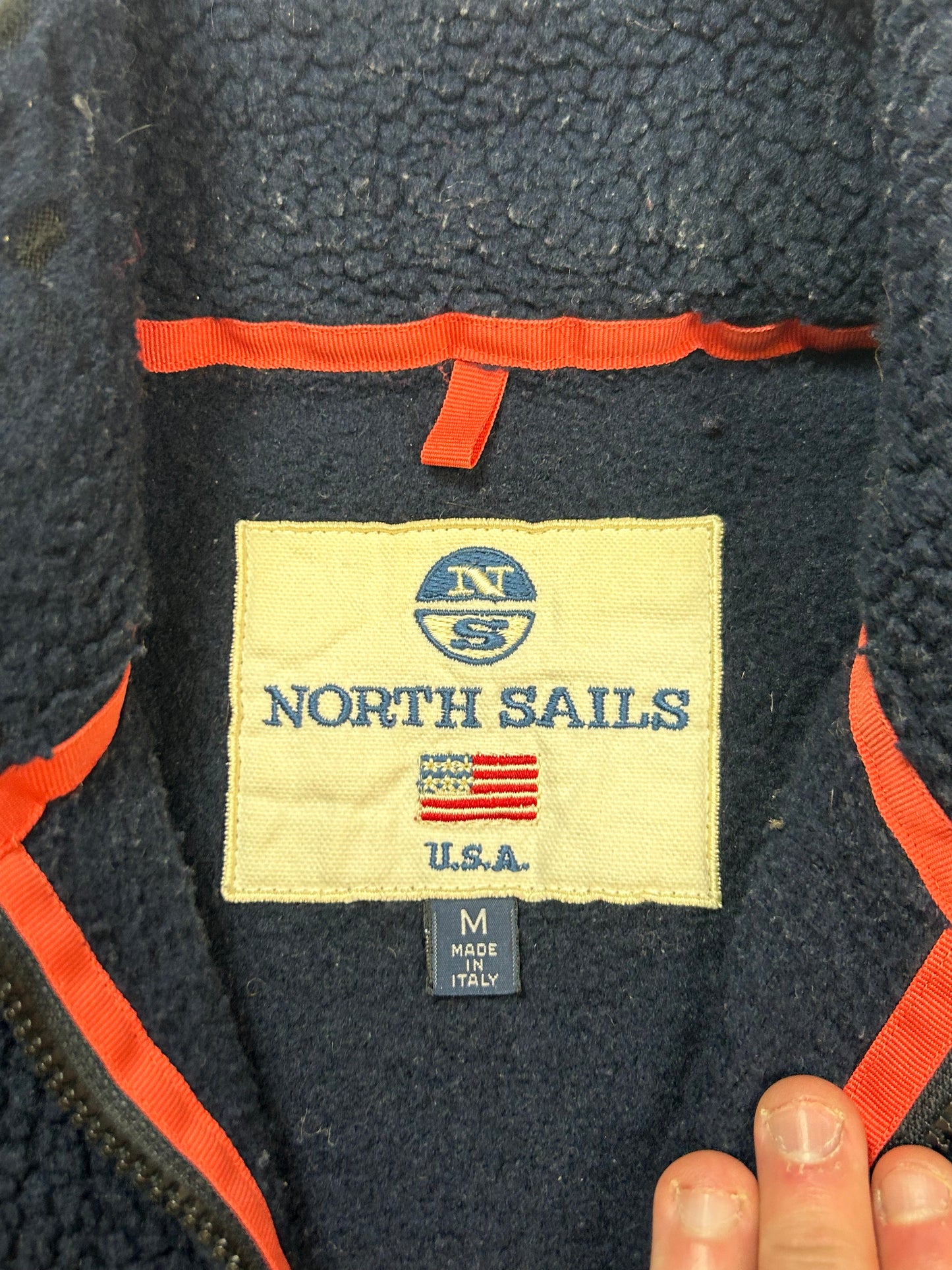 Vintage North Sails deep pile quarter zip fleece (M)