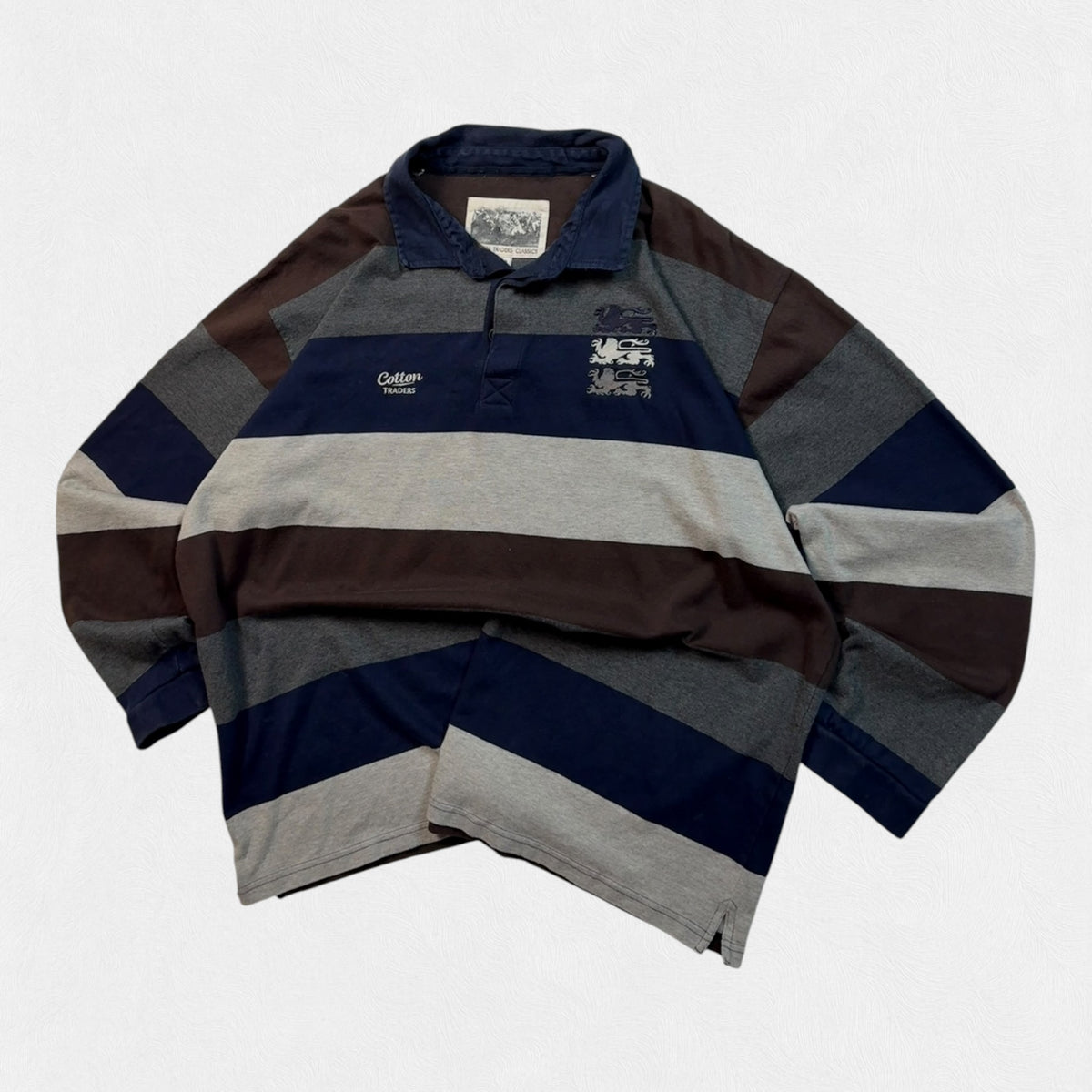 Vintage England Cotton Traders striped rugby polo (XXL)