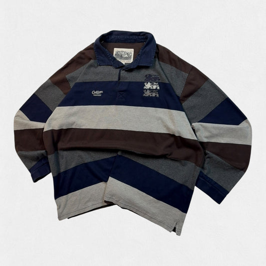 Vintage England Cotton Traders striped rugby polo (XXL)