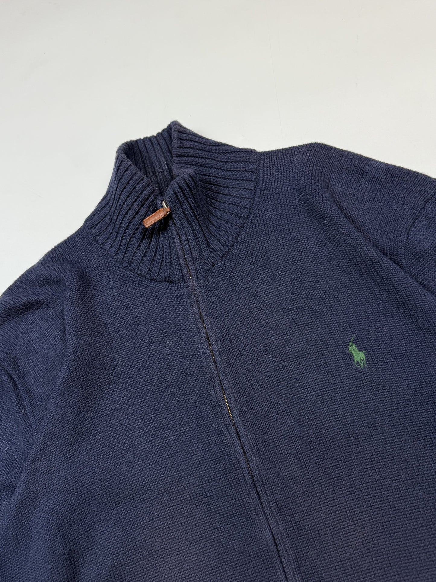 Vintage 90s Polo Ralph Lauren full zip knit sweater (XL)