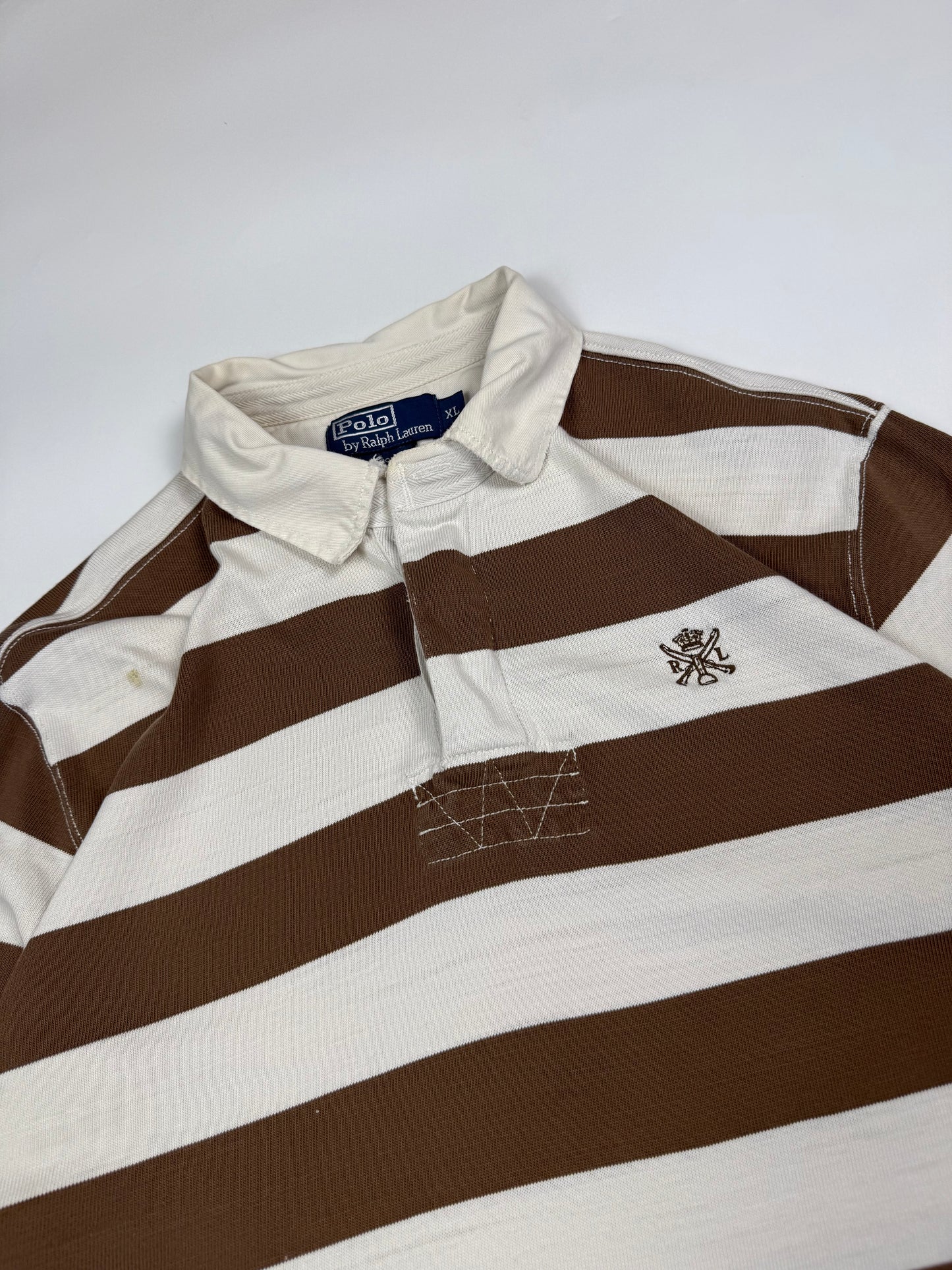 Vintage Polo Ralph Lauren striped rugby polo shirt (XL)
