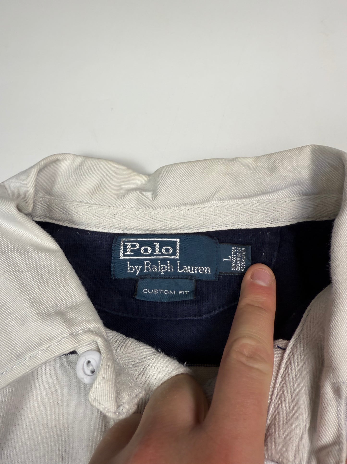 Vintage Polo Ralph Lauren striped rugby polo shirt (L)