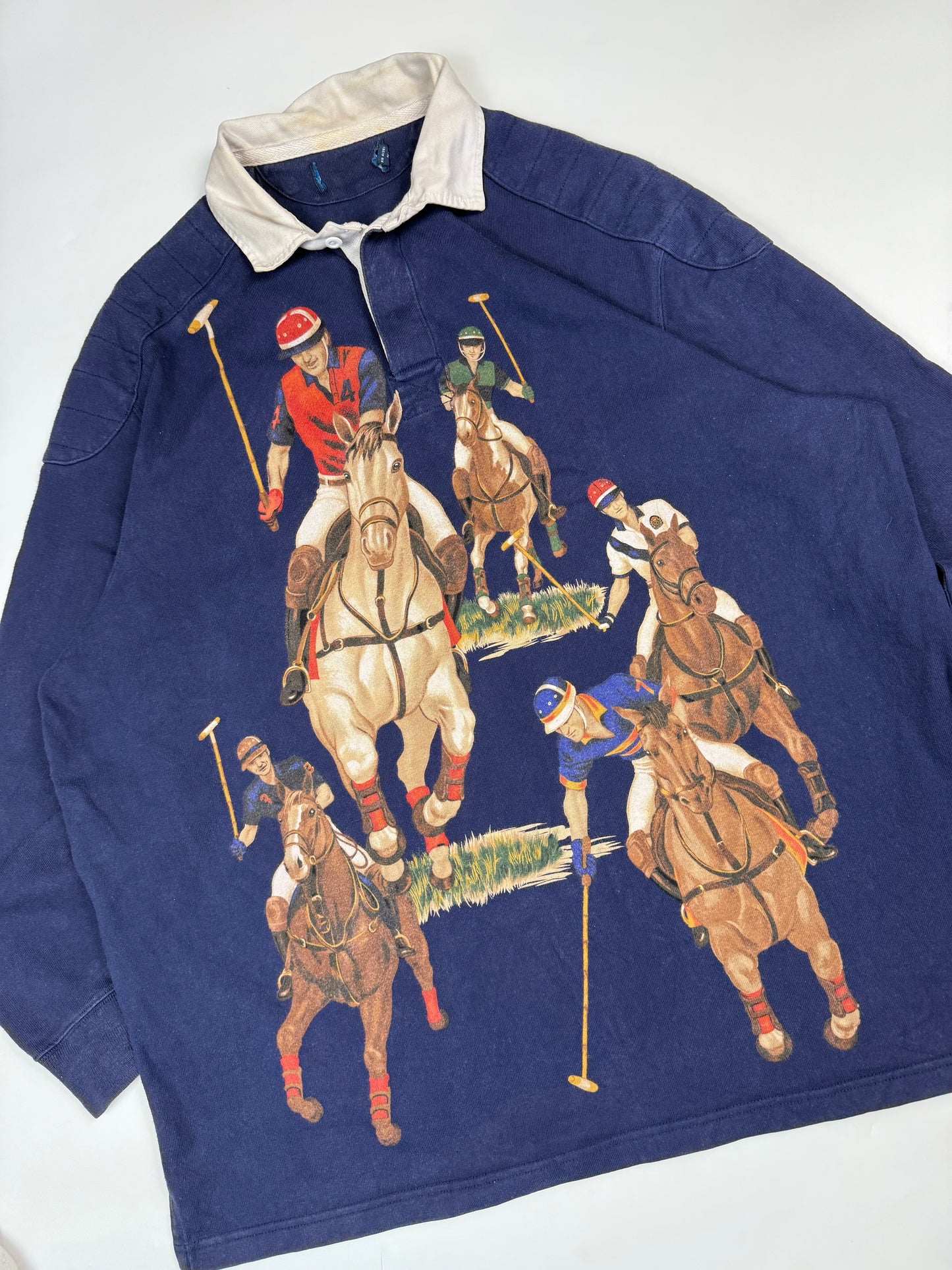 Vintage Polo Ralph Lauren 5 horsemen rugby polo shirt (L)