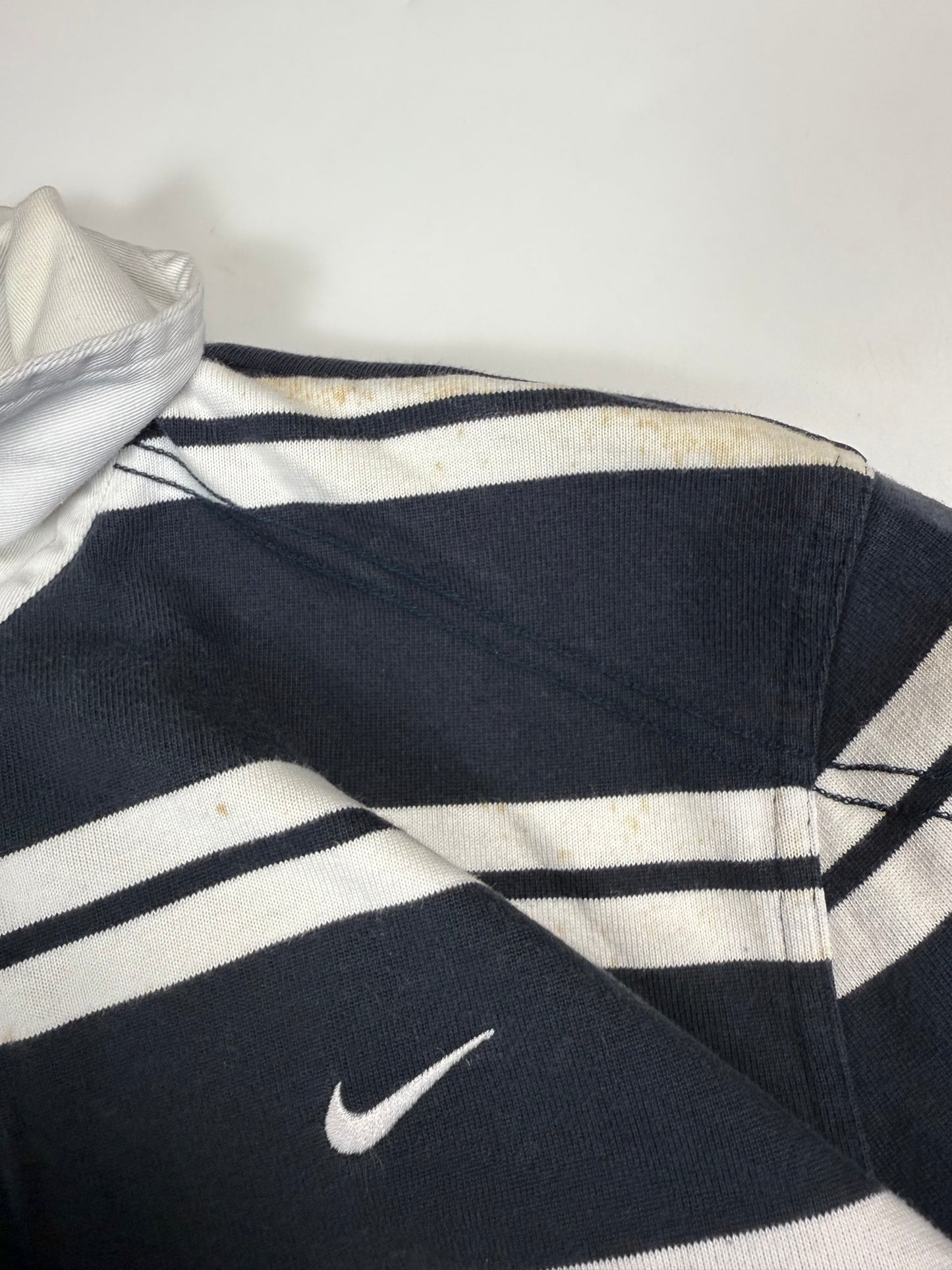 Nike athletic dept striped rugby polo shirt (XL)