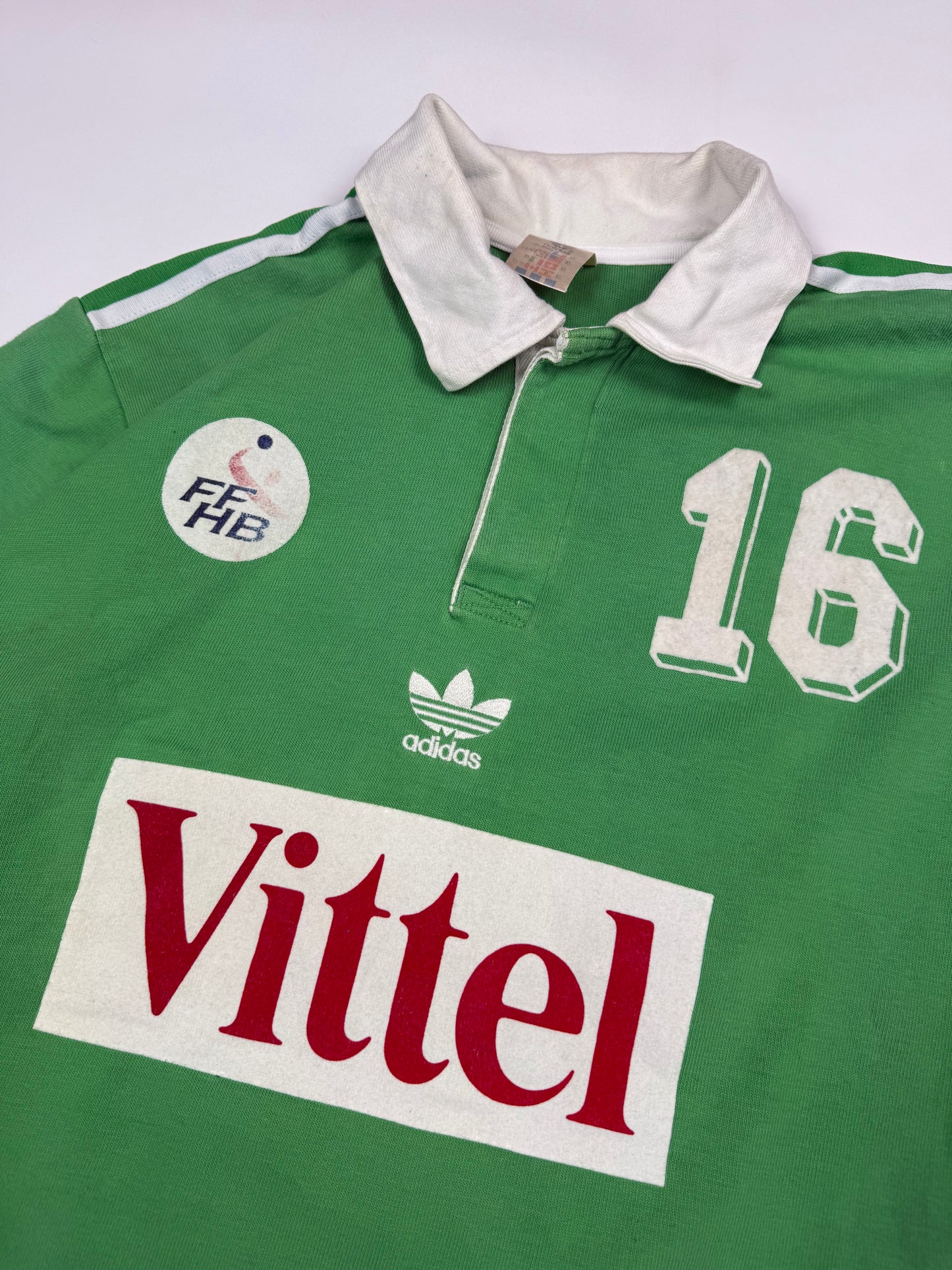 Vintage 90s France handball Adidas Originals rugby polo shirt (XL)