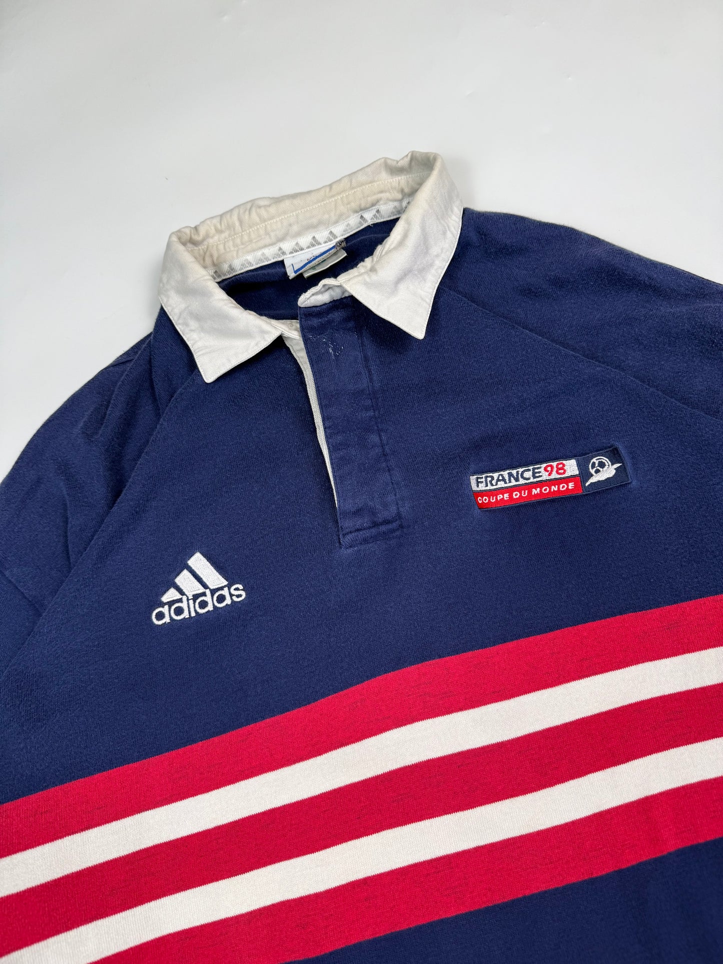 Vintage France 1998 football world cup Adidas rugby polo shirt (XL)